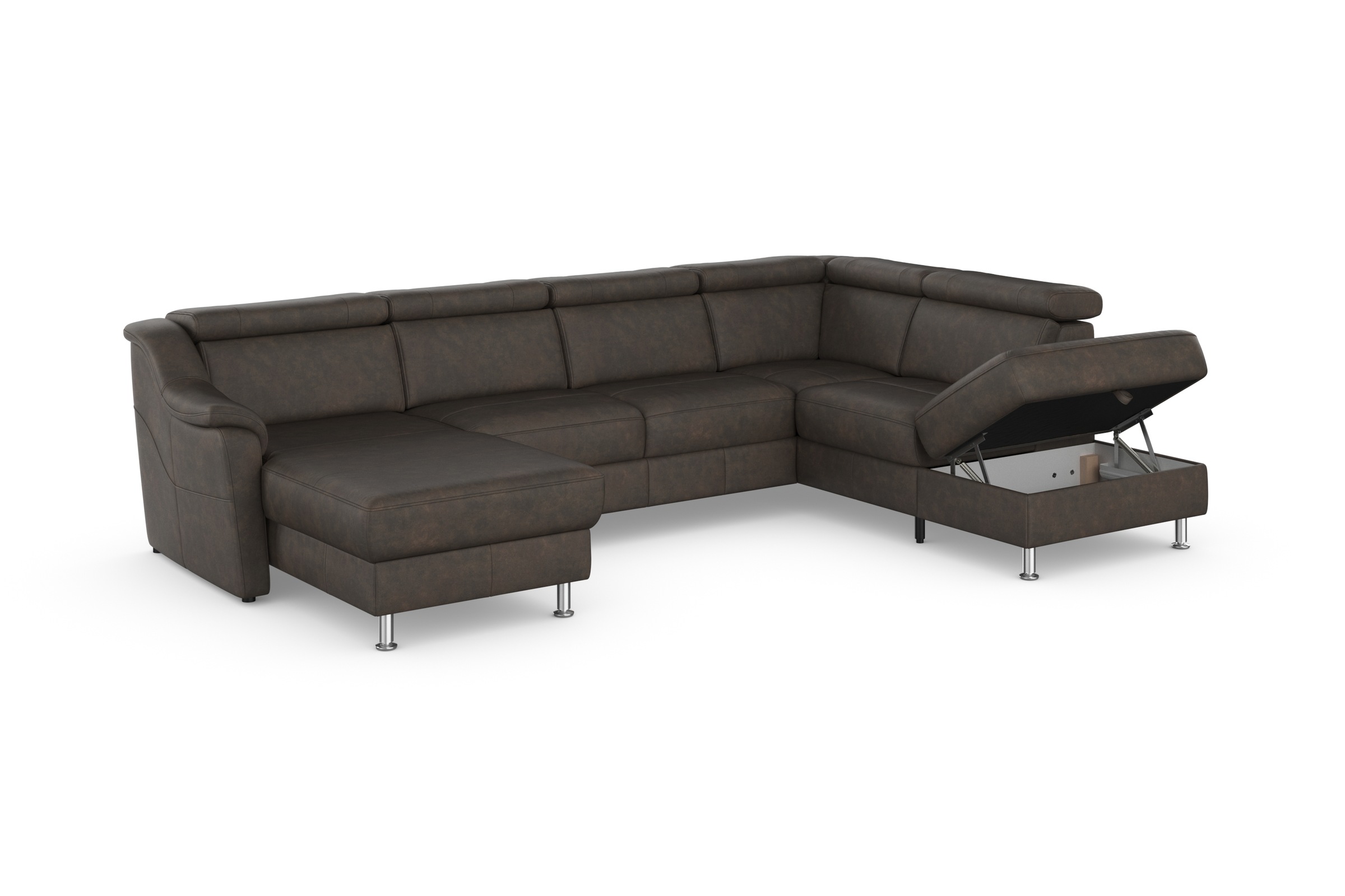 sit&more Wohnlandschaft »Freetown U-Form«, Kopfteilverstellung und Federkern, wahlweise mit Bettfunktion