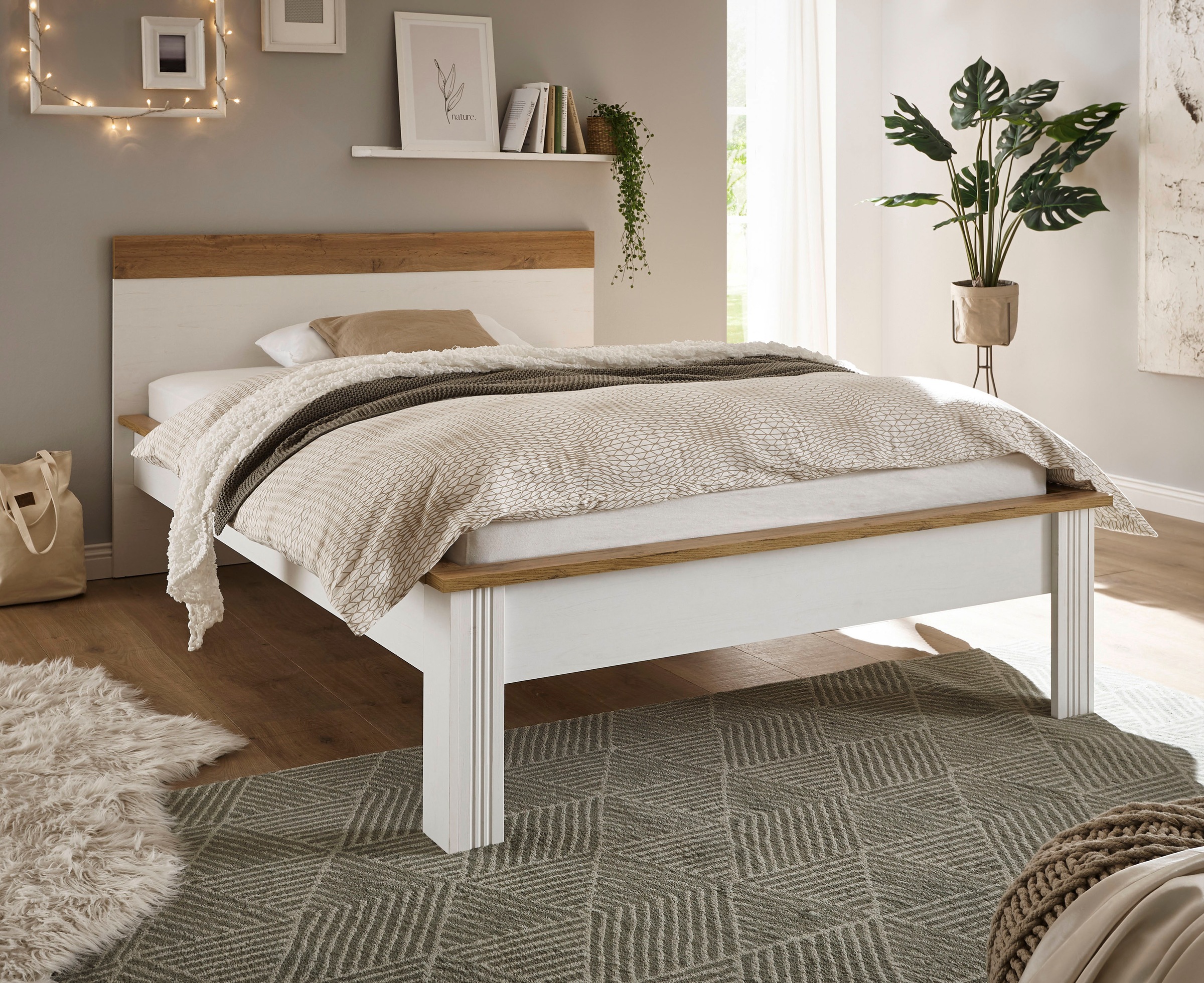 Home affaire Einzelbett »WESTMINSTER Bett im Landhausstil, Doppelbett, Bett günstig online kaufen