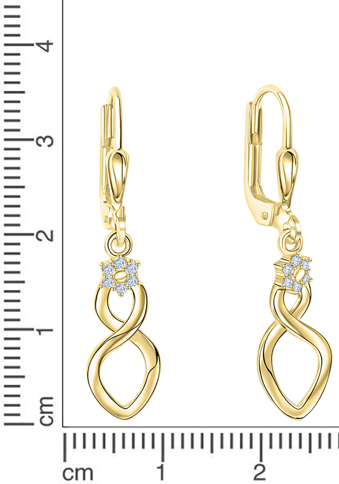Firetti Paar Ohrhänger »Schmuck Geschenk Gold 375 Ohrschmuck Patentbrisur Glitzer«, mit Zirkonia (synth.)