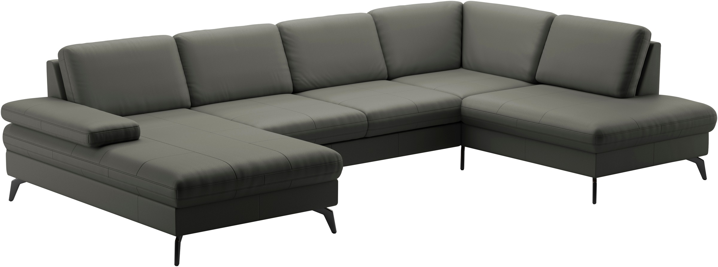 sit&more Wohnlandschaft »Morris U-Form, inkl. Sitztiefenverstellung«, wahlweise mit Armteilverstellung, Bettfunktion & Bettkasten