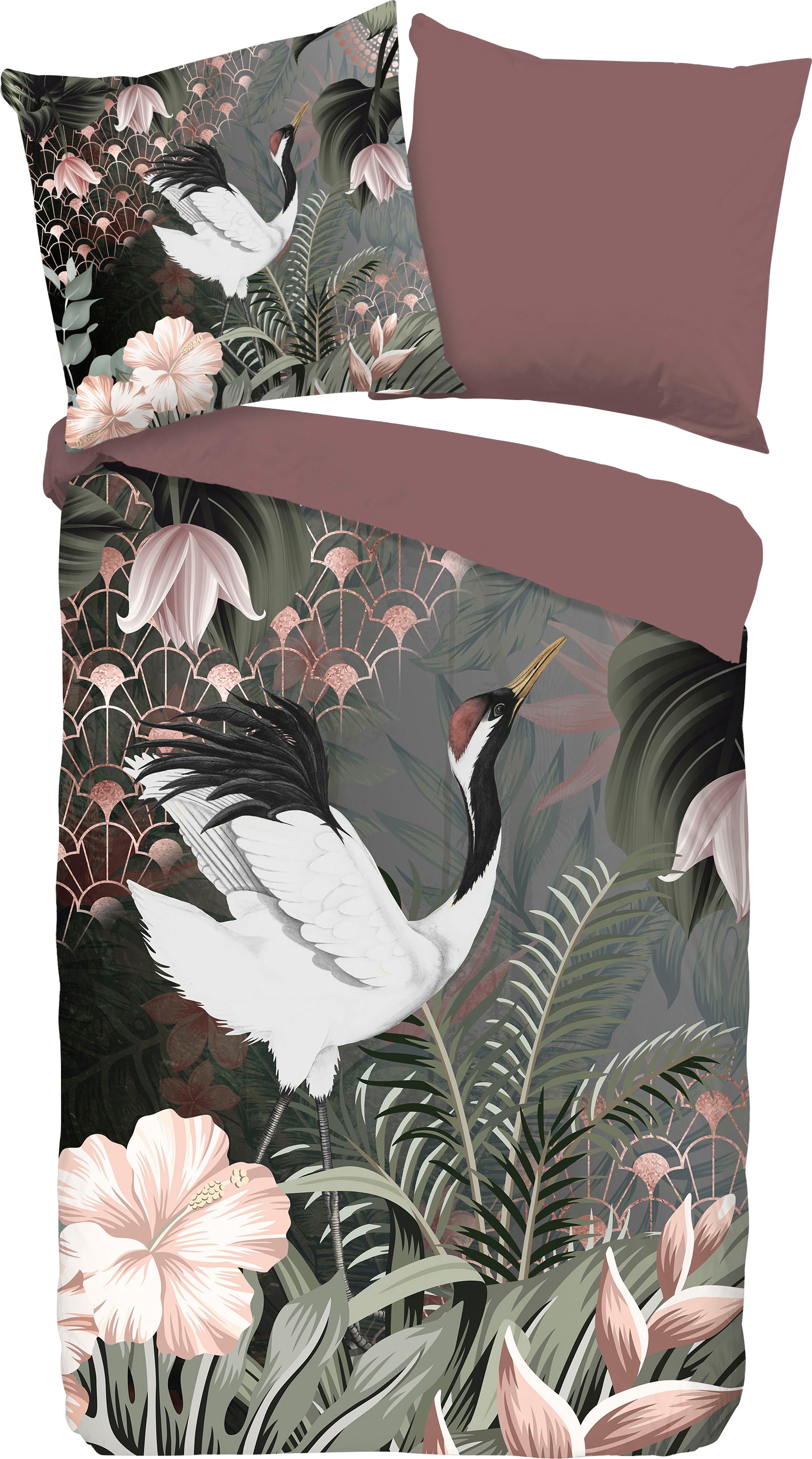 PURE luxury collection Wendebettwäsche »Anna«, Mikrofaser, 135x200, Pflegeleicht, Reißverschluss, Wendeoptik, Blumen