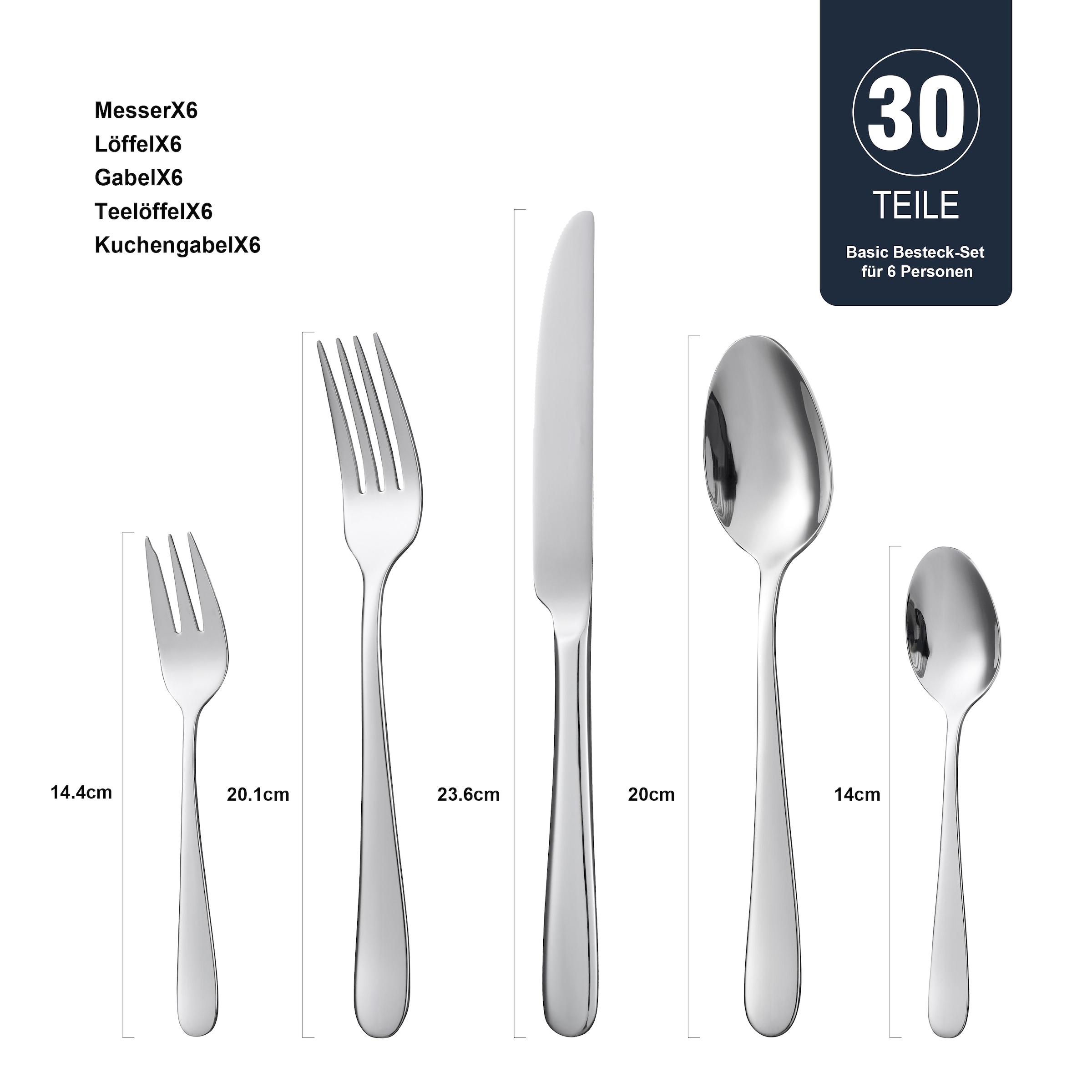 Hanseatic Besteck-Set »BASIC« modischer Klassiker