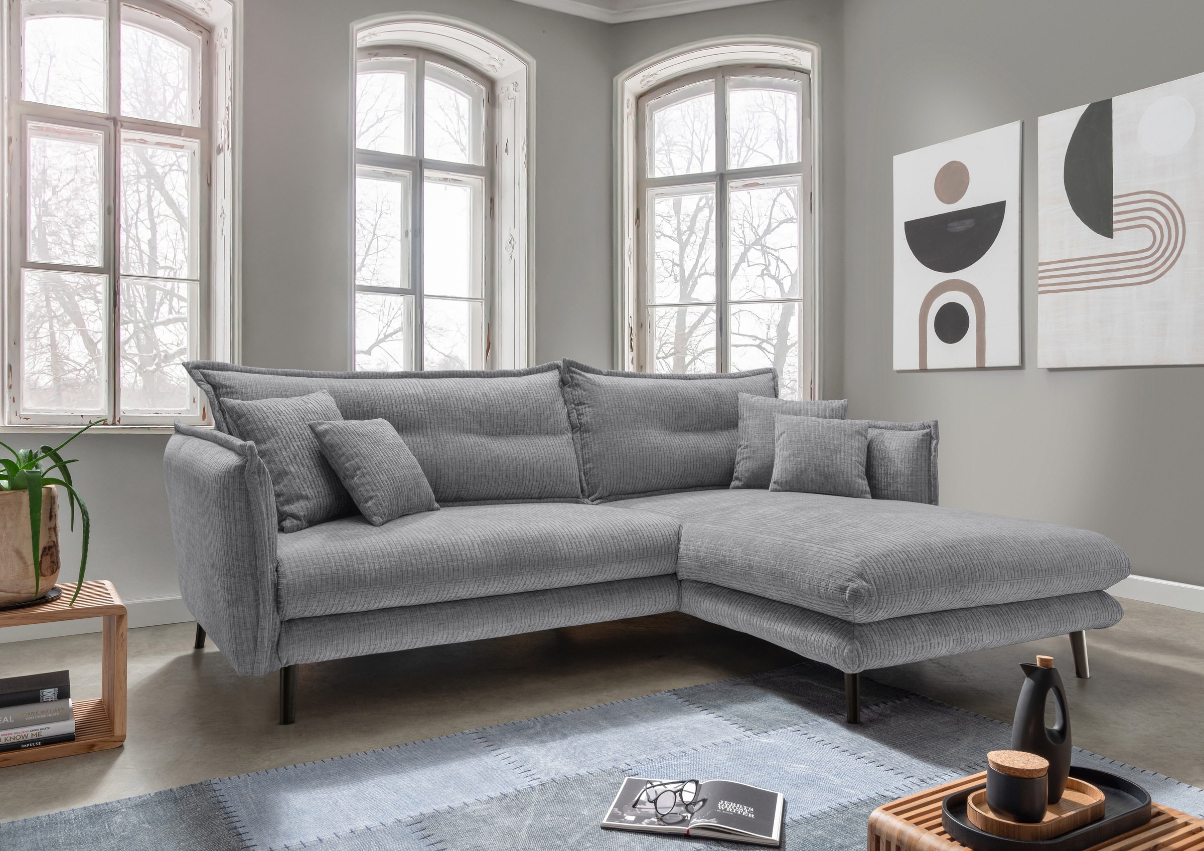 Home affaire Ecksofa »Lazio modernes Design, bequem, schmale Armlehnen, OTT günstig online kaufen
