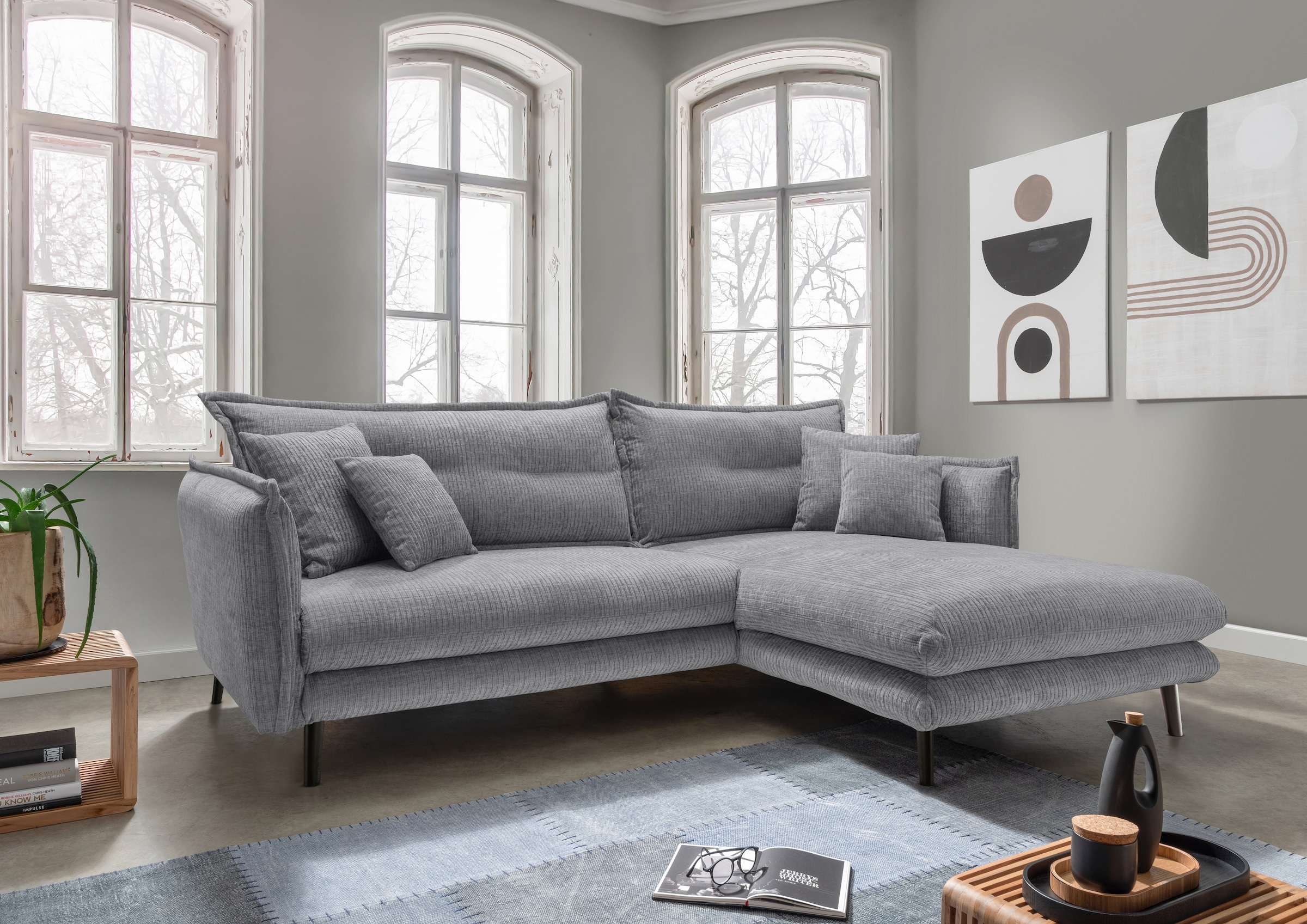 INOSIGN Ecksofa »Lazio modernes Design, bequem, schmale Armlehnen, OTTOs Ch günstig online kaufen