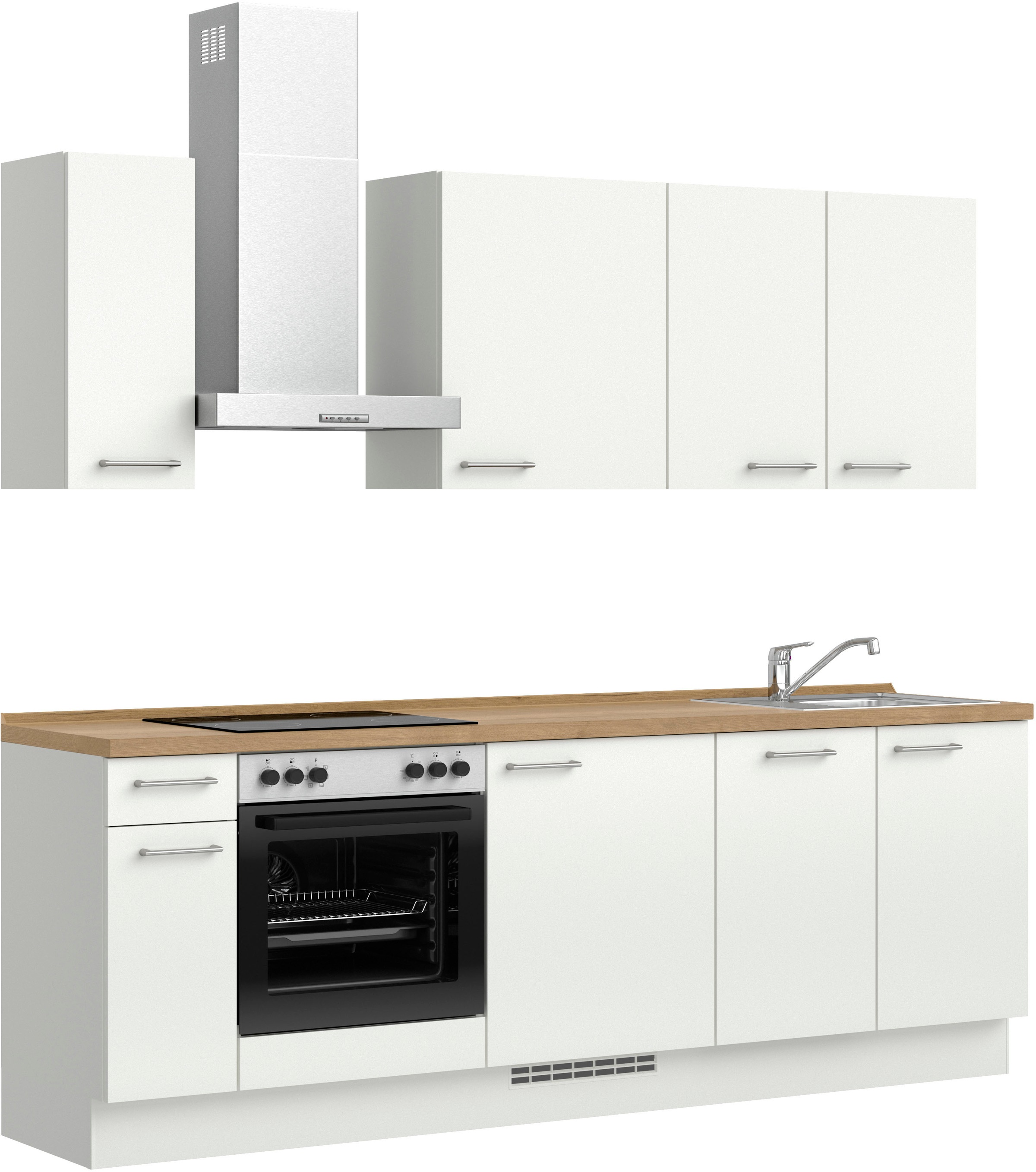 nobilia® Küchenzeile »"Laser I"«, vormontiert, Ausrichtung wählbar, Breite 240 cm, wahlw. mit E-Geräten