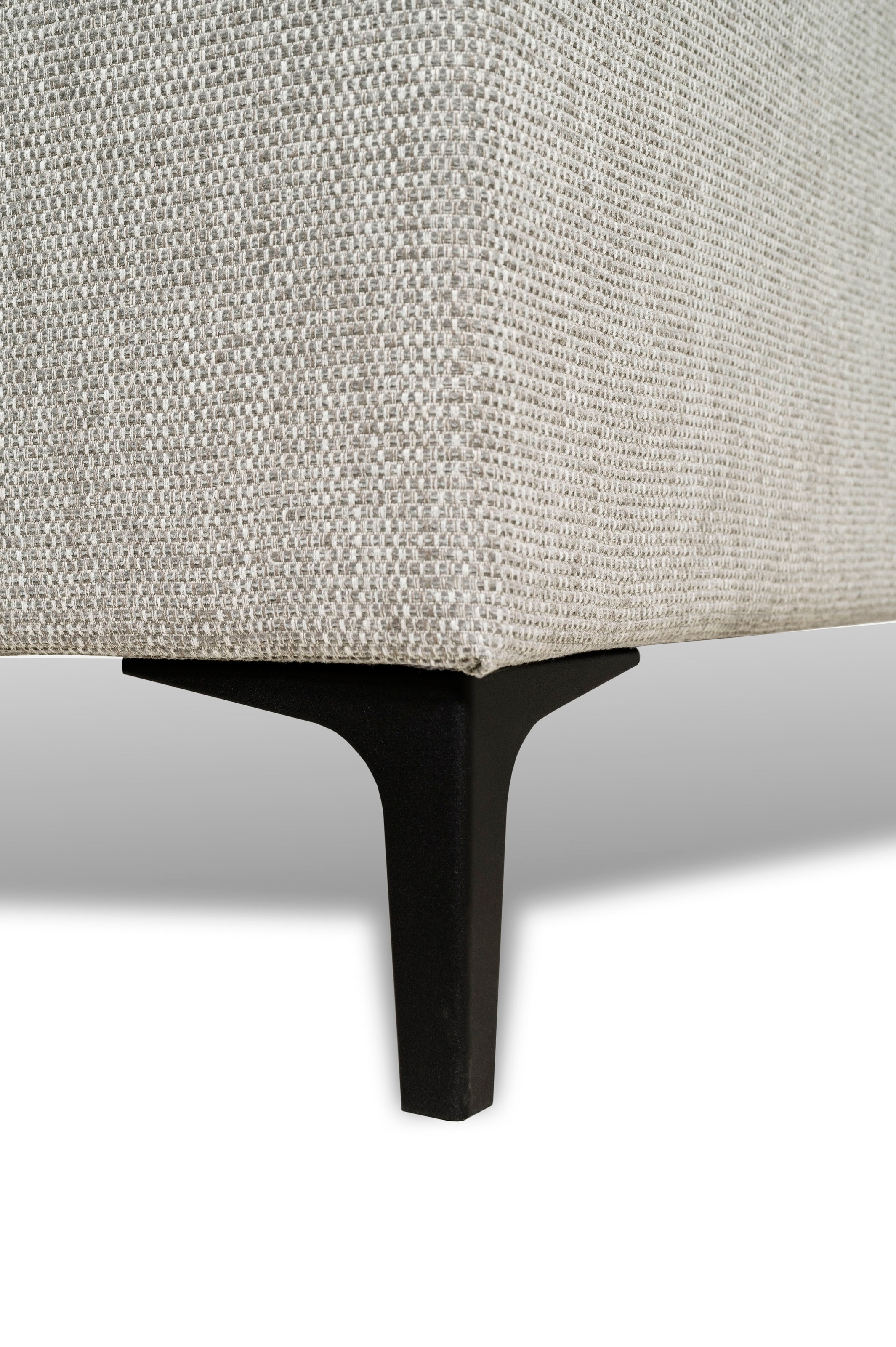 Places of Style Wohnlandschaft »XXL Sofa Oland, Struktur, Flachgewebe, Luxus-Microfaser, Boucle«, U-Form, 345 cm, Wellenunterfederung, Skandi-Design, Metallfüße