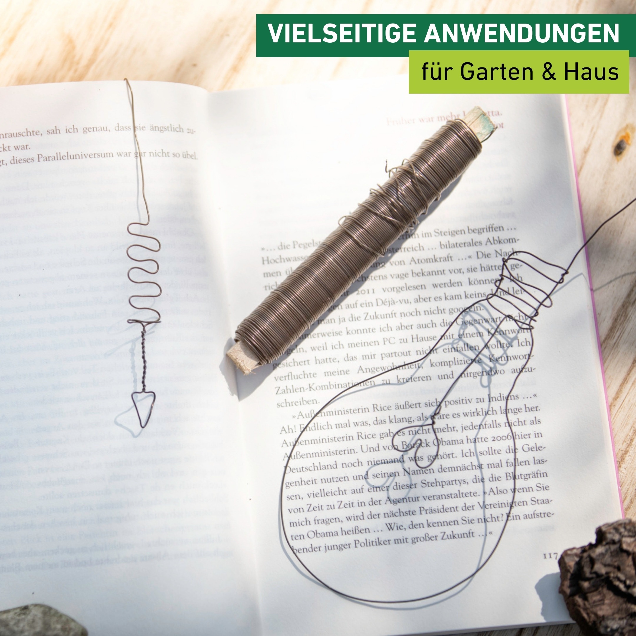 Windhager Pflanzschnur »für Garten-, Binde- und Bastelarbeiten, Floristendraht« 1 Stk. tlg. Blumendraht 0,65 mm x 50 m, schwarz