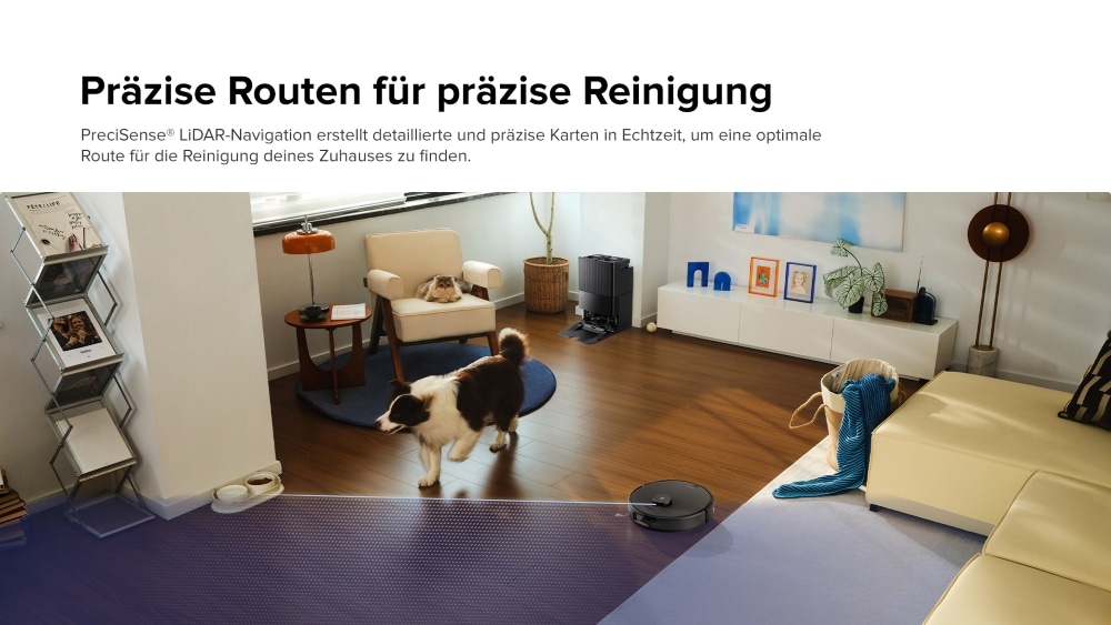 Roborock Saugroboter »Roborock Qrevo Edge 5V1 mit Wischfunktion, virtuelle Sperrzonen,« intellig. Software, präzise Raumzuordnung, individ. Reinigungspläne