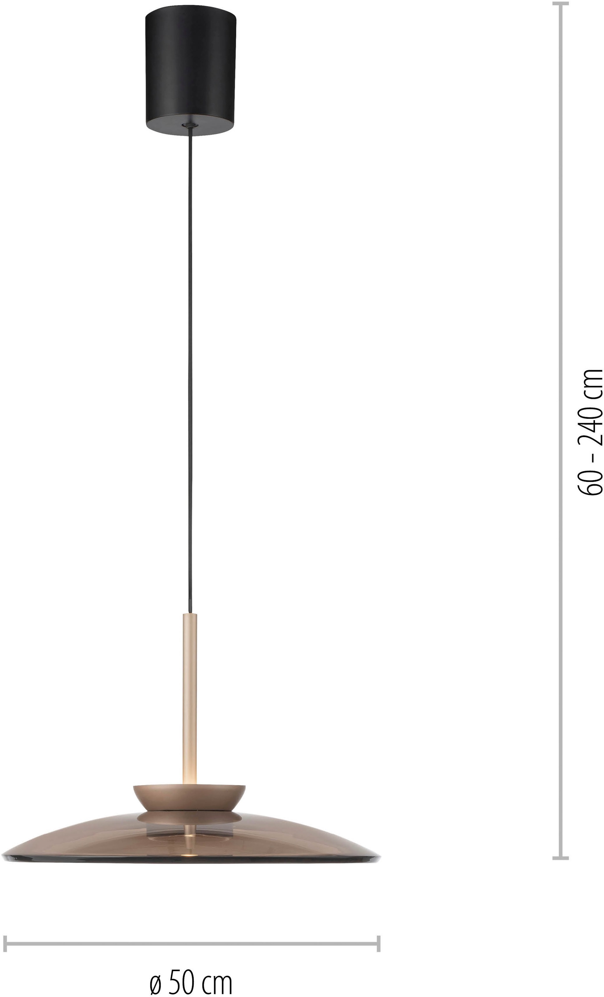 Neuhaus PURE LED Pendelleuchte »PURE E-Moon« LED-Board 1 Stk. warmweiß - kaltweiß e-LIFT® Funktion, CCT, dimmbar über Fernbedienung