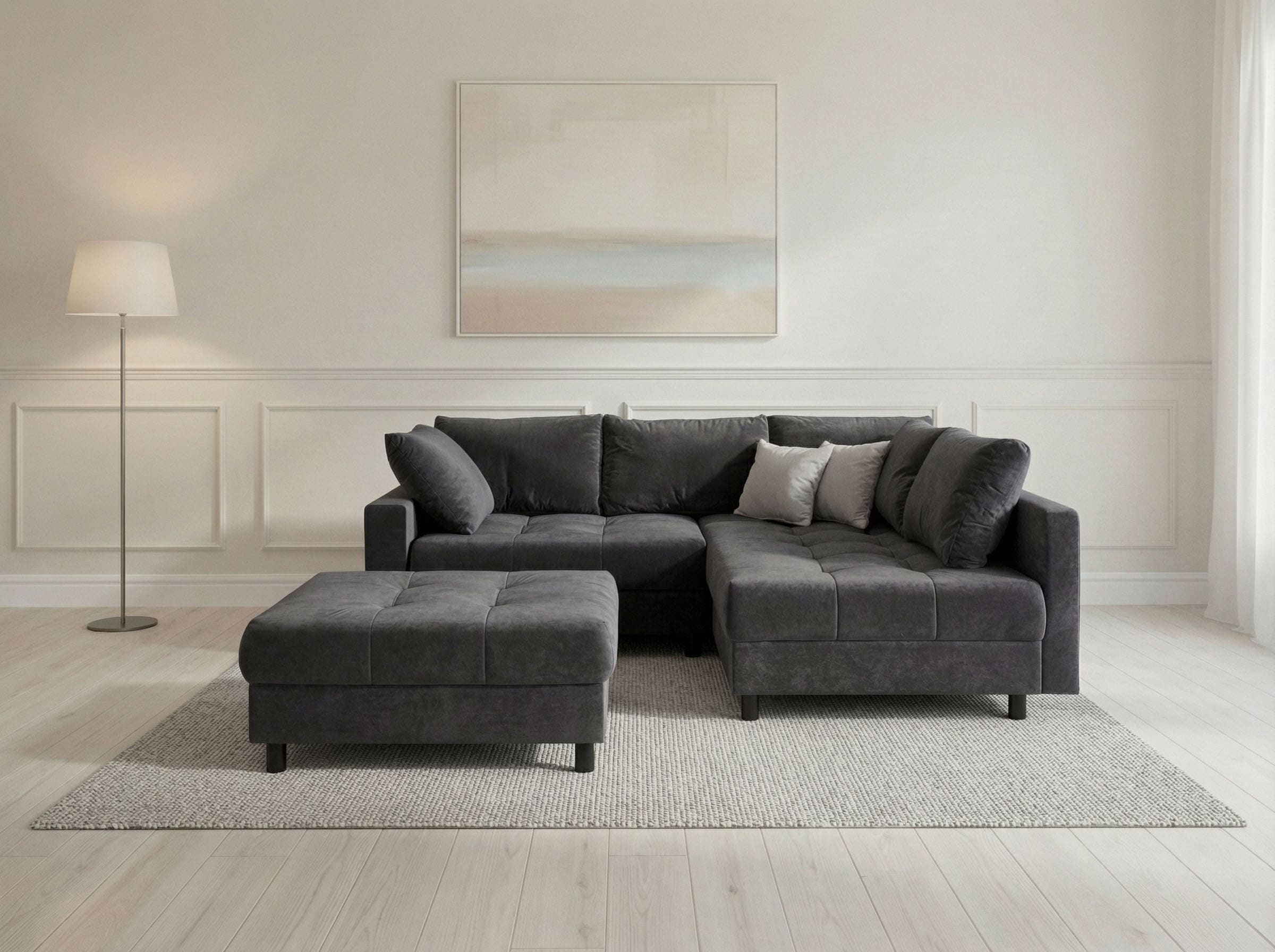OTTO home Ecksofa »Antonia L-Form, B: 215 cm« Ecksofa, Rückenkissen, ottomane beidseitig montierbar, Bonnelfederkern