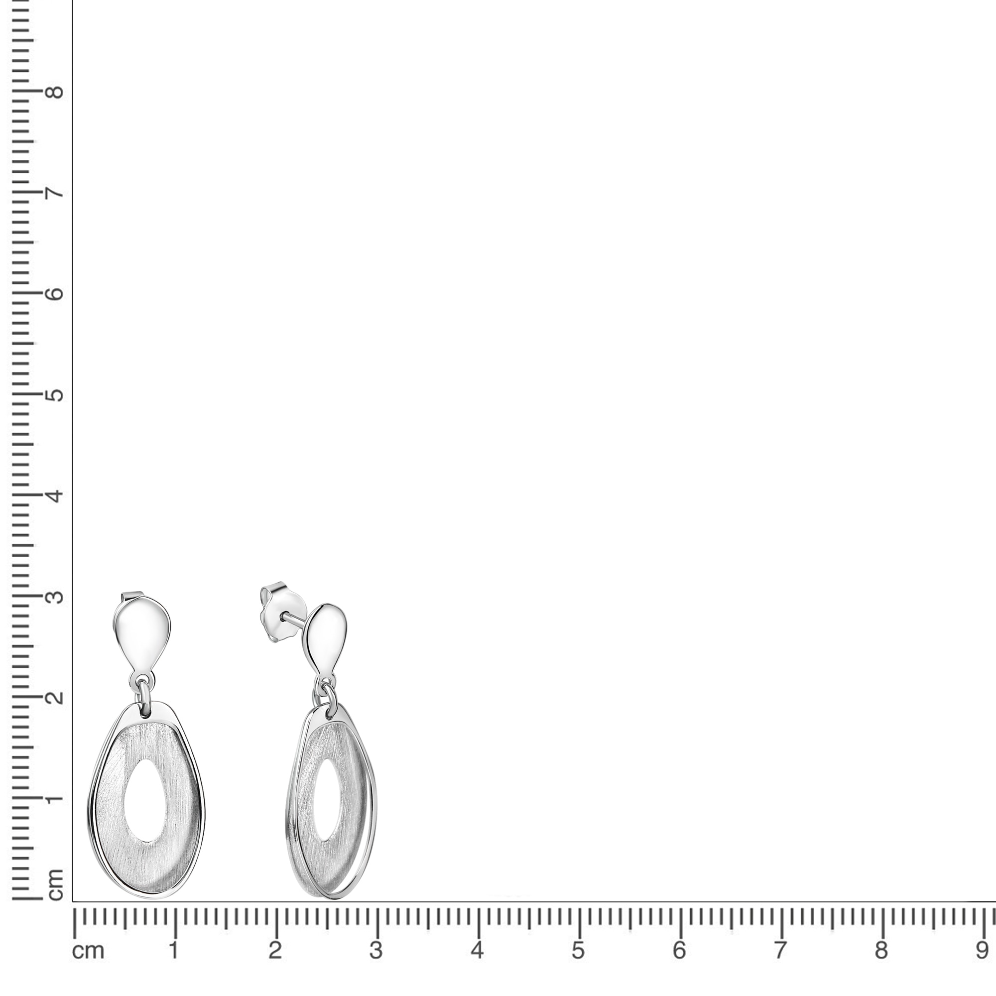 Vivance Paar Ohrhänger »925/- Sterling Silber rhodiniert glanz/matt«