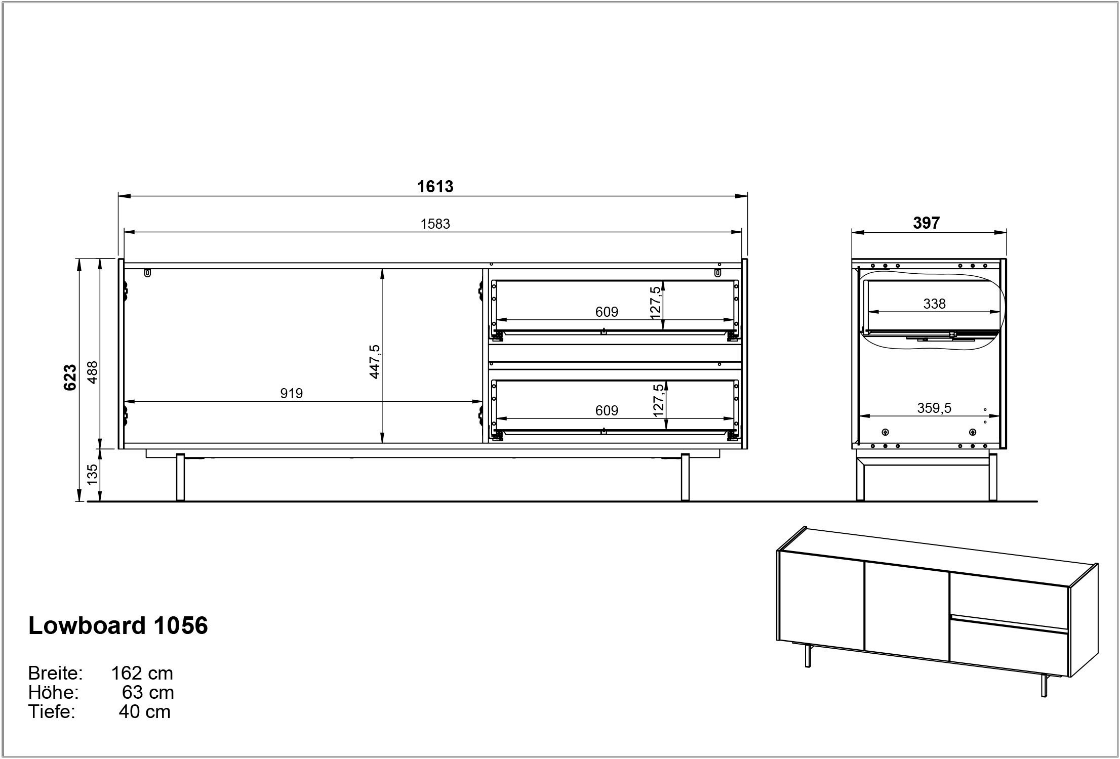 GERMANIA Lowboard »Cantoria«, Türen mit Soft close-Funktion, griffloses Design