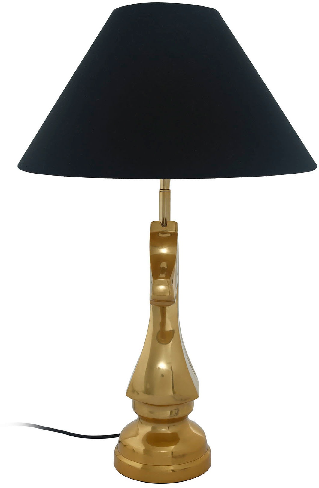 Kayoom Tischleuchte »Tischlampe Bishop 125«, 1 flammig, Leuchtmittel E27 | ohne Leuchtmittel, mit dekorativem Schah-Pferd-Sockel aus Metall, mit Stoffschirm