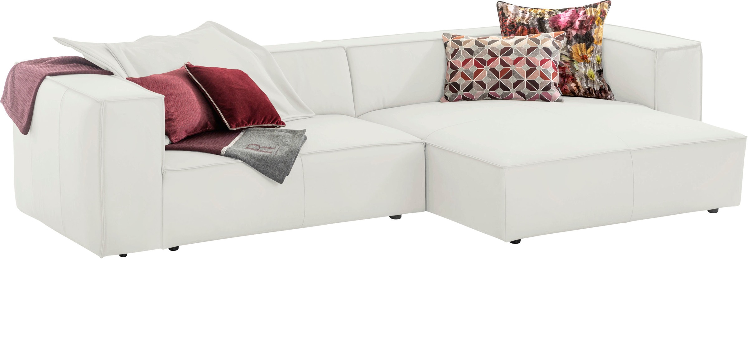 W.SCHILLIG Ecksofa »around-the-block, modern und elegant, bequem, L-Form«, mit eleganter Biese, mit Federkern