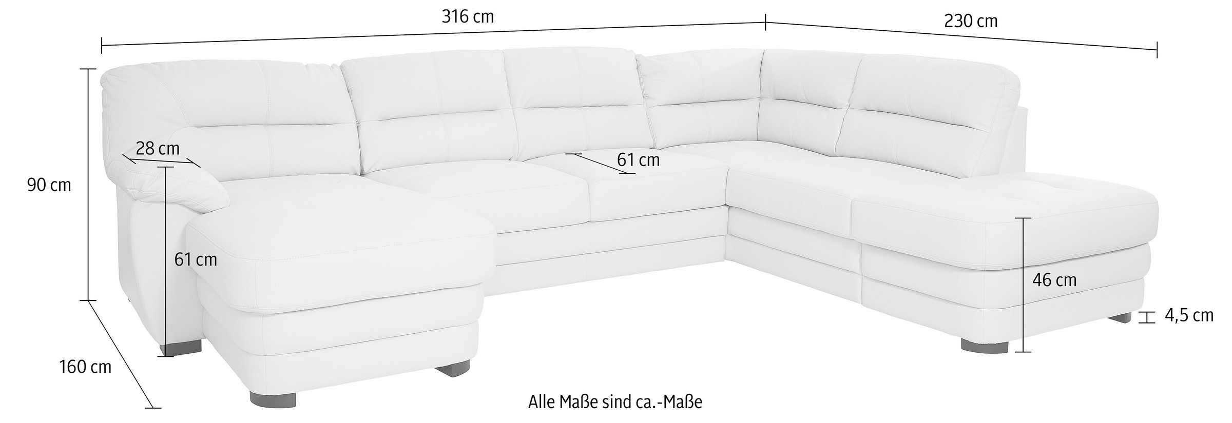 COTTA Polstergarnitur "Royale U-Form", (Set), Set bestehend aus: Wohnlandsc günstig online kaufen