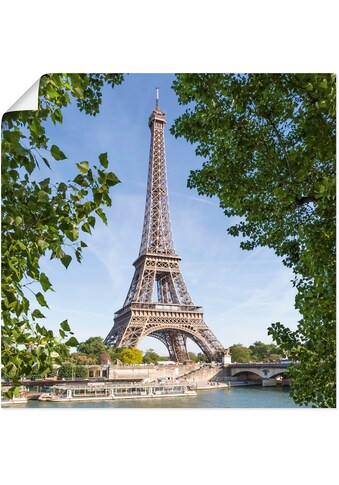 Artland Wandbild »Paris Eiffelturm & Seine«, Paris, (1 St.), in vielen Größen &... kaufen