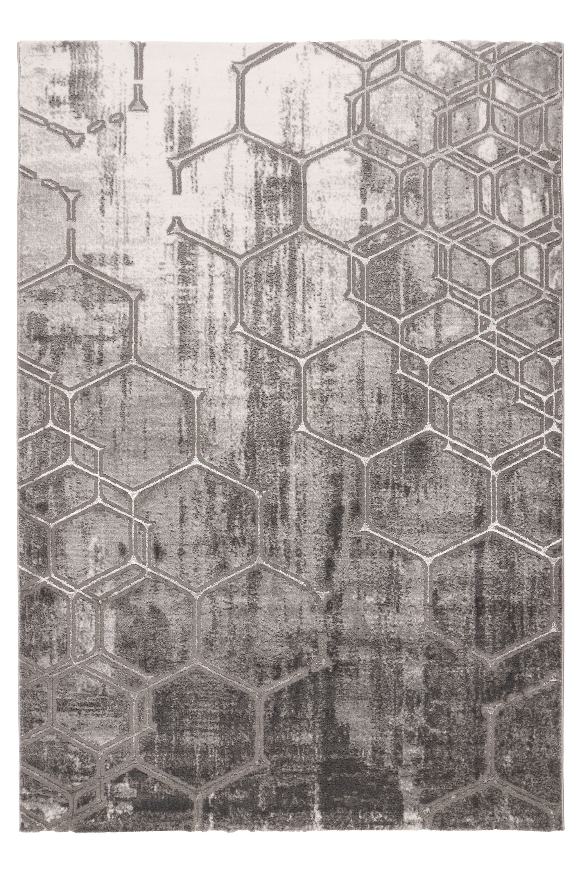 Kayoom Teppich »Mineral 525« rechteckig 12 mm Höhe Kurzflor, Hoch Tief Struktur, Wohnzimmer