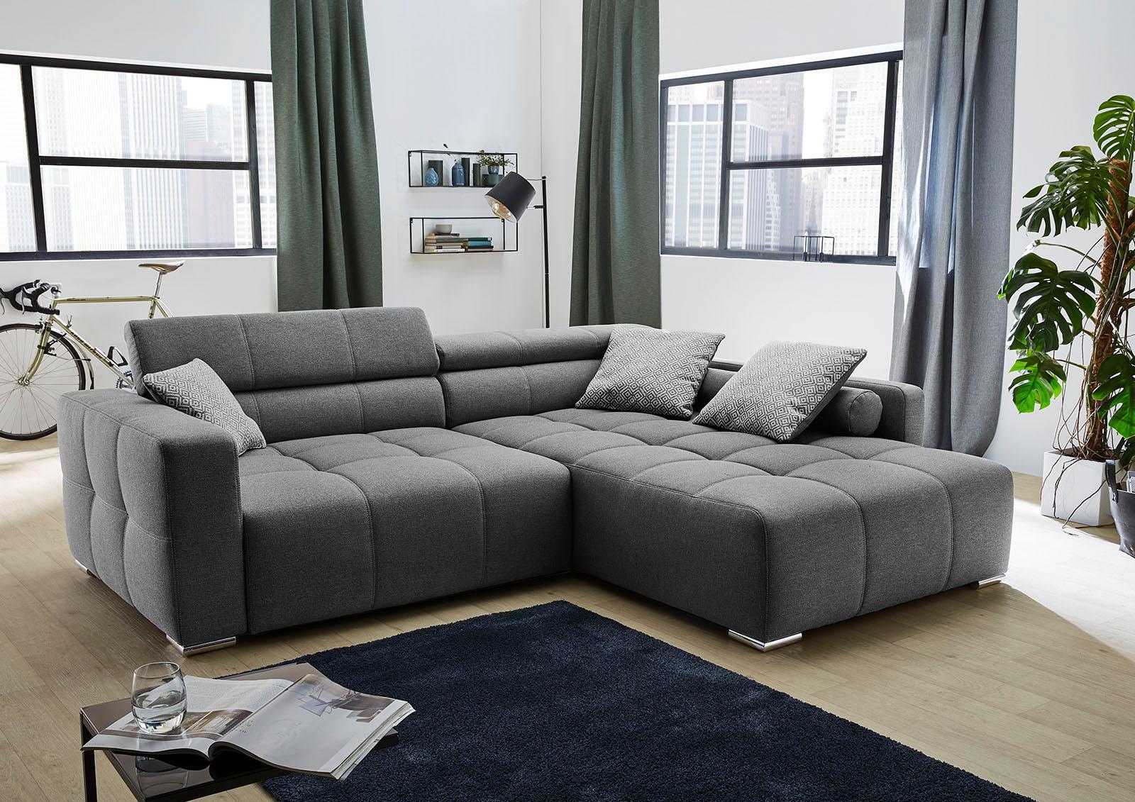 bestellen Kopf- Big-Sofa-Style, Jockenhöfer Rückenteilverstellung mit im auf »Salerno«, Ecksofa Gruppe und Rechnung Zierkissen bzw.