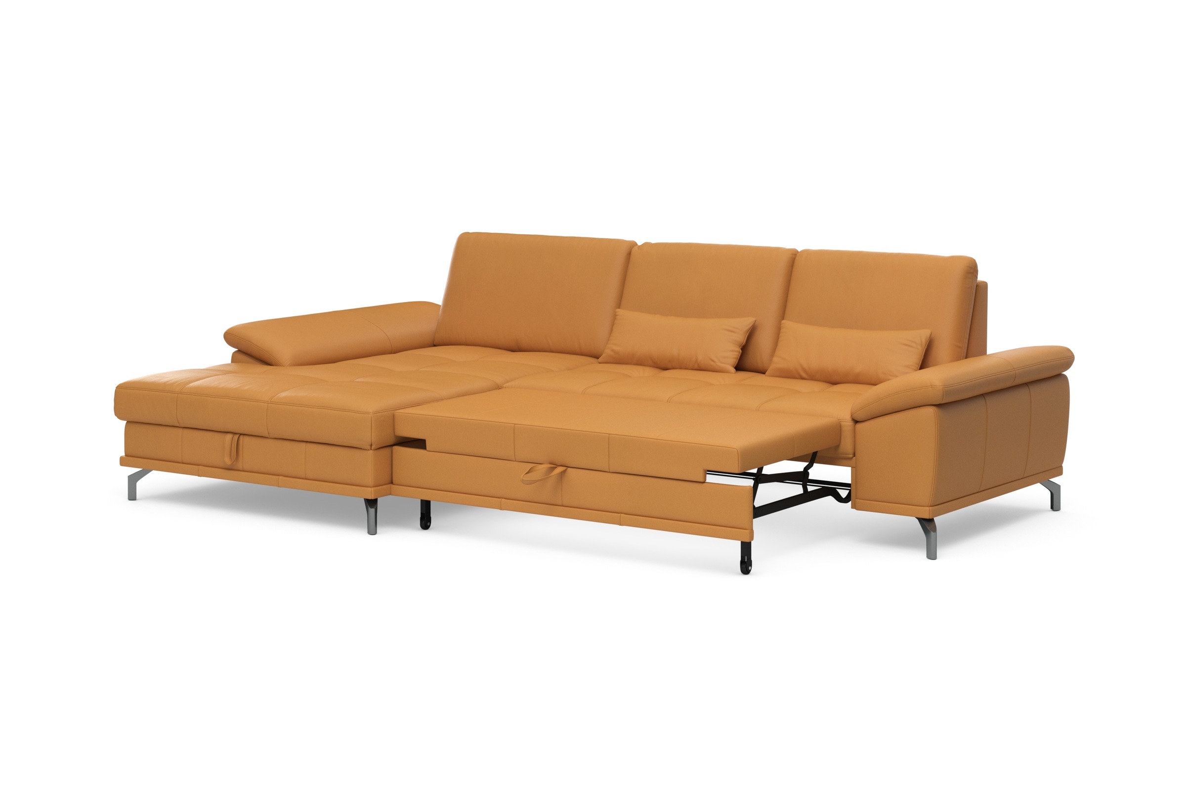 Places of Style Ecksofa Costello, mit Sitztiefenverstellung und Armlehnfunktion, incl. 3 Nierenkissen