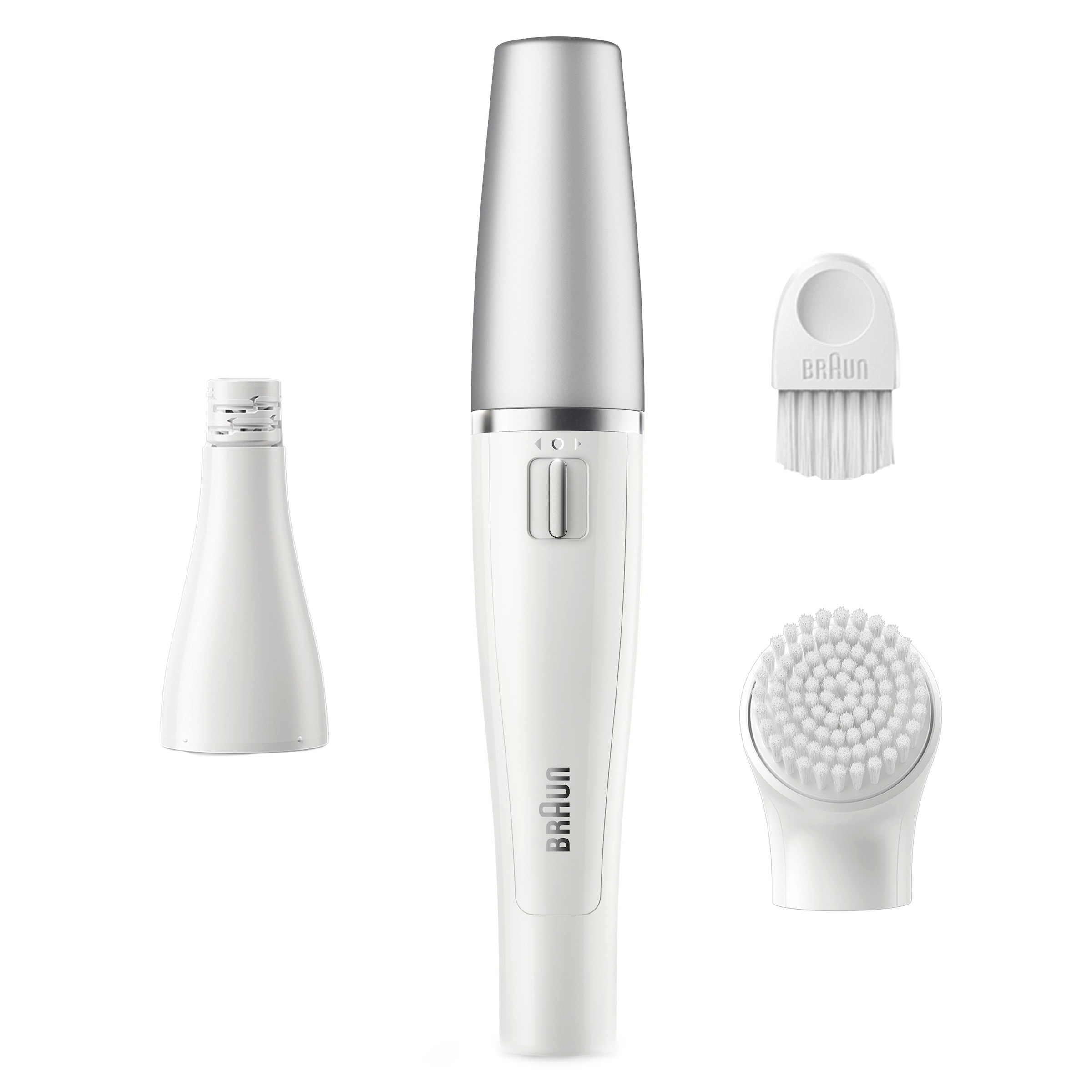 Braun Elektrische Gesichtsreinigungsbürste »SE810« FaceSpa Gesichtsepilierer & Reinigungssystem, + 1 Extra, Weiß/Silber
