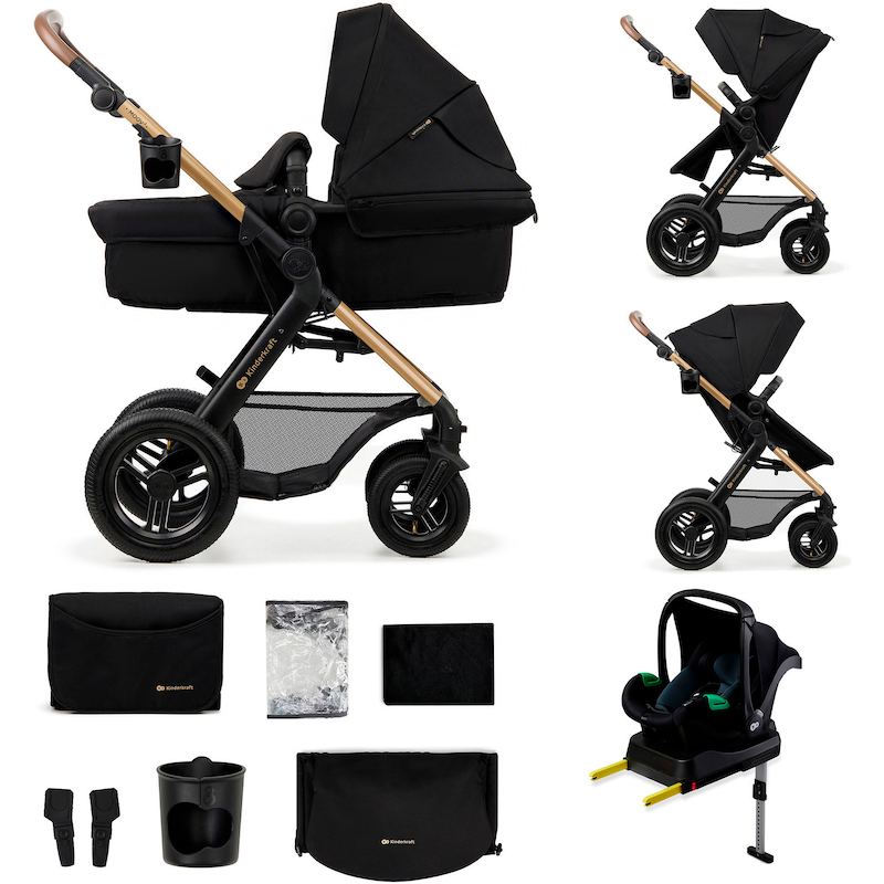 KINDERKRAFT Kombi-Kinderwagen »MOOV 2 4in1 AIR« 27 kg mit Luftreifen schwarz
