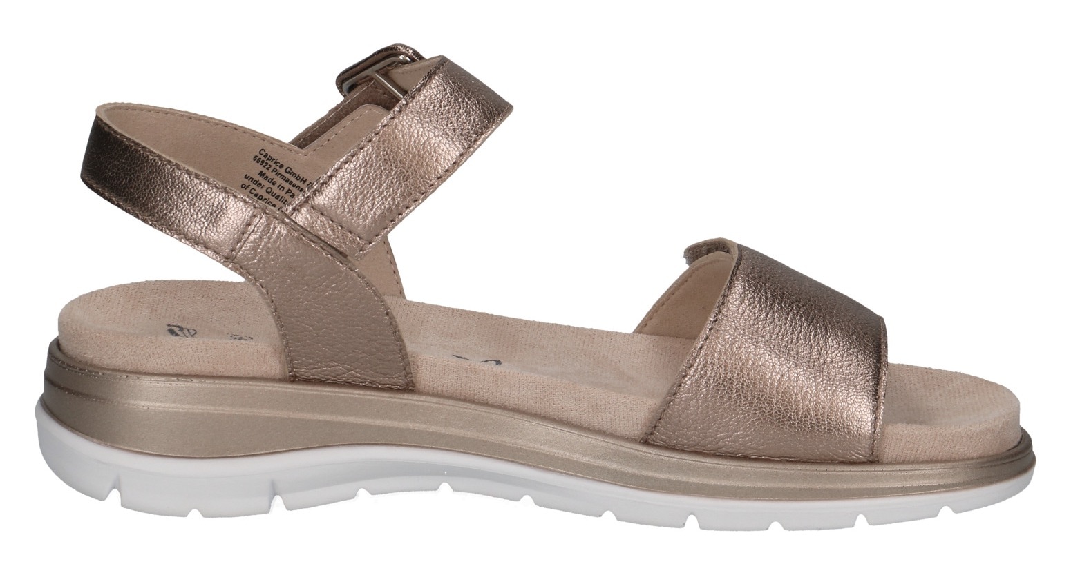 Caprice Riemchensandale, Keilsandalette, Sommerschuh, Bequemschuh in Metallic-Optik