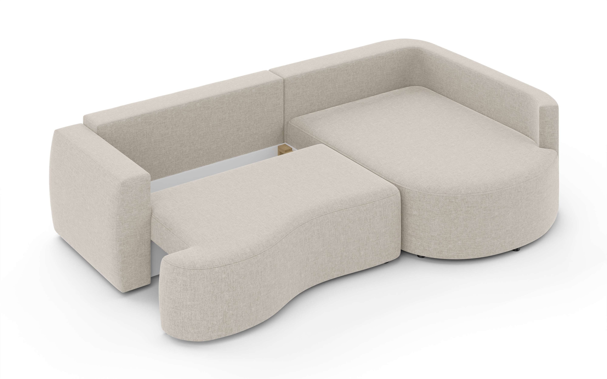 INOSIGN Ecksofa »Kahekili, Schlafsofa mit Bettkasten, Maße B/T/H: 255/181/90/ cm«, L-Form mit Wellenunterfederung, 7 Rückenkissen und 2 Zierkissen