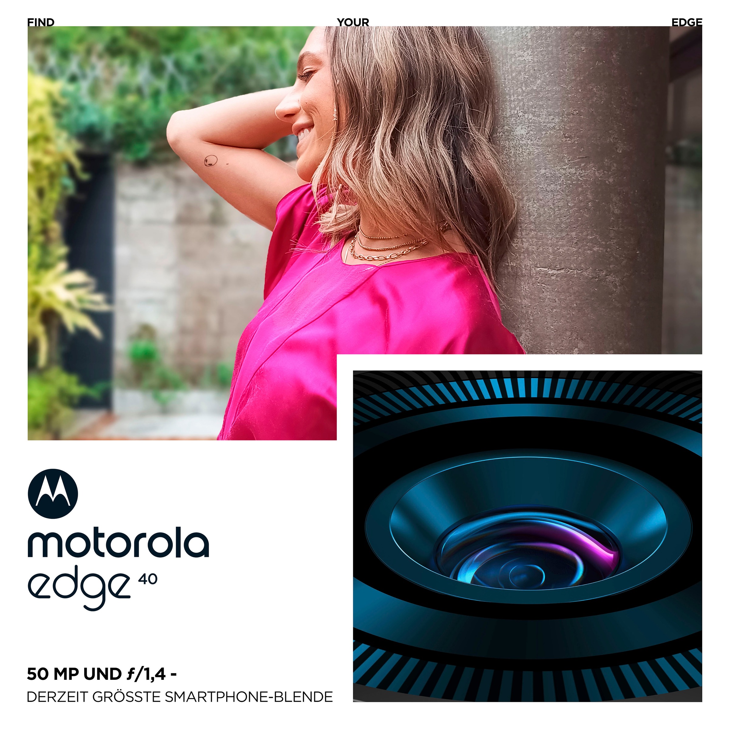 13. Bild von Motorola Smartphone »Edge 40«, viva magenta, 16,63 cm/6,55 Zoll, 256 GB Speicherplatz, 50 MP Kamera