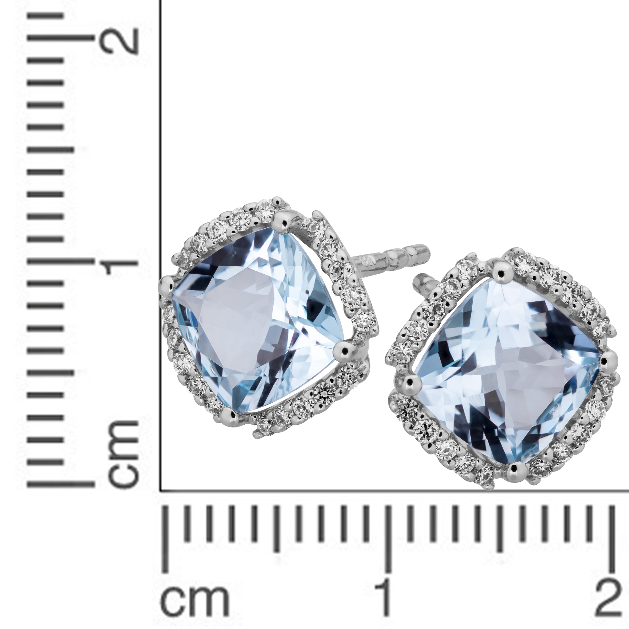 Orolino Paar Ohrstecker »Gold 585 mit Blautopas (beh.) + 40 Brillanten zus. 0,16ct.«
