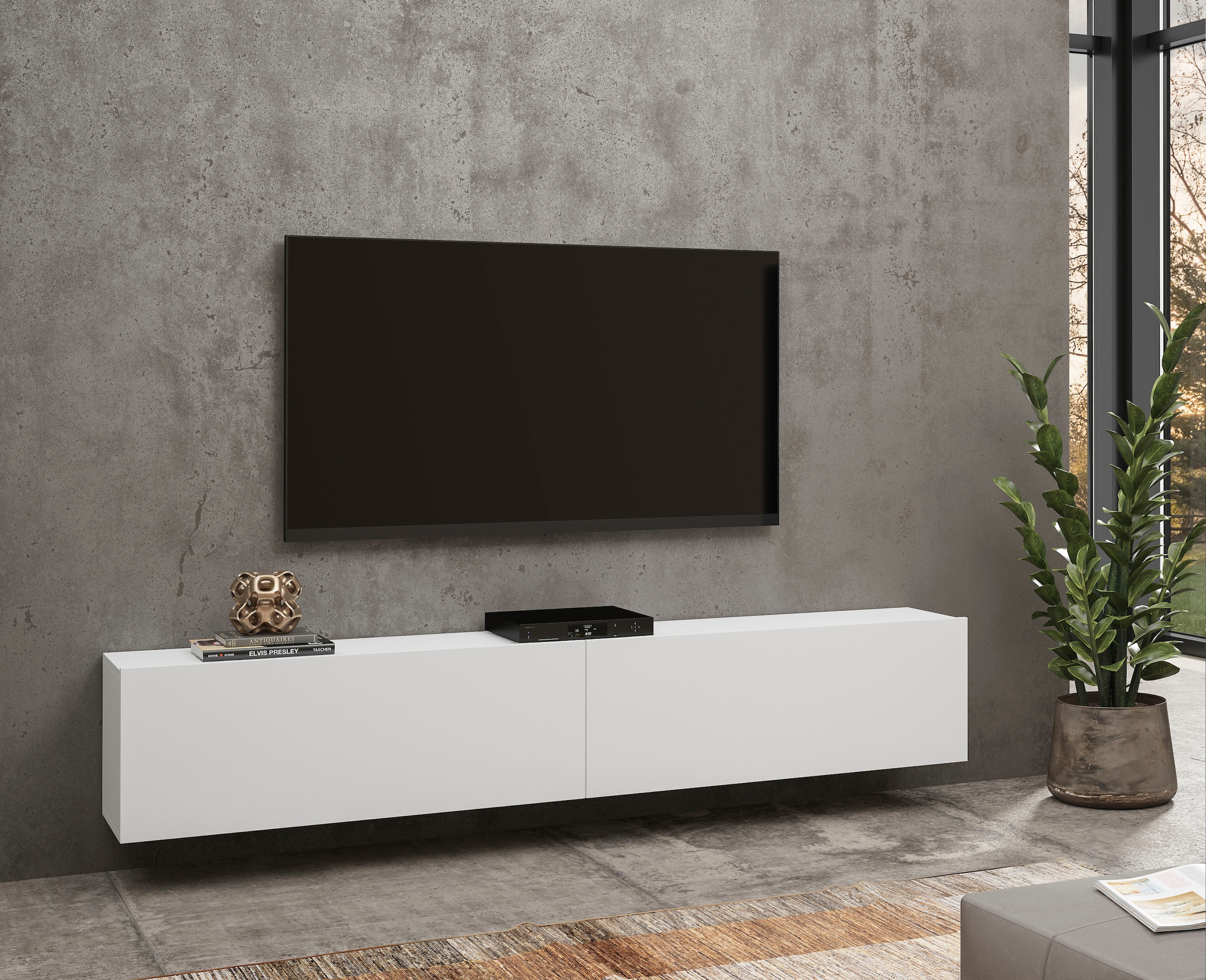 INOSIGN Wohnwand »Ava, Wohnzimmer-Set hängend/stehend montierbar, Vitrine, Lowboard«, 2-tlg.