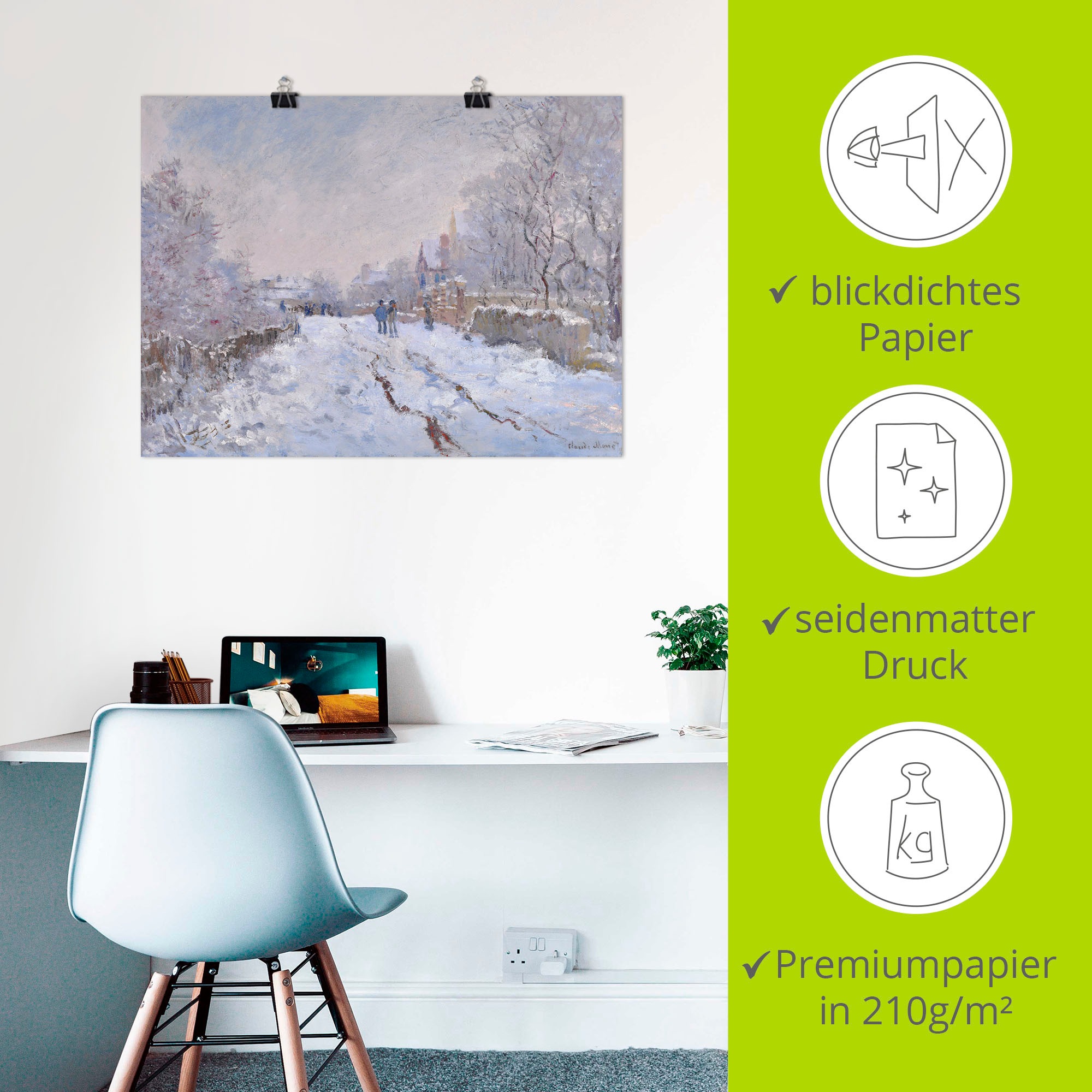 Artland Wandbild »Schnee in Argenteuil.«, Vier Jahreszeiten Bilder, (1 St.), als Leinwandbild, Poster in verschied. Größen