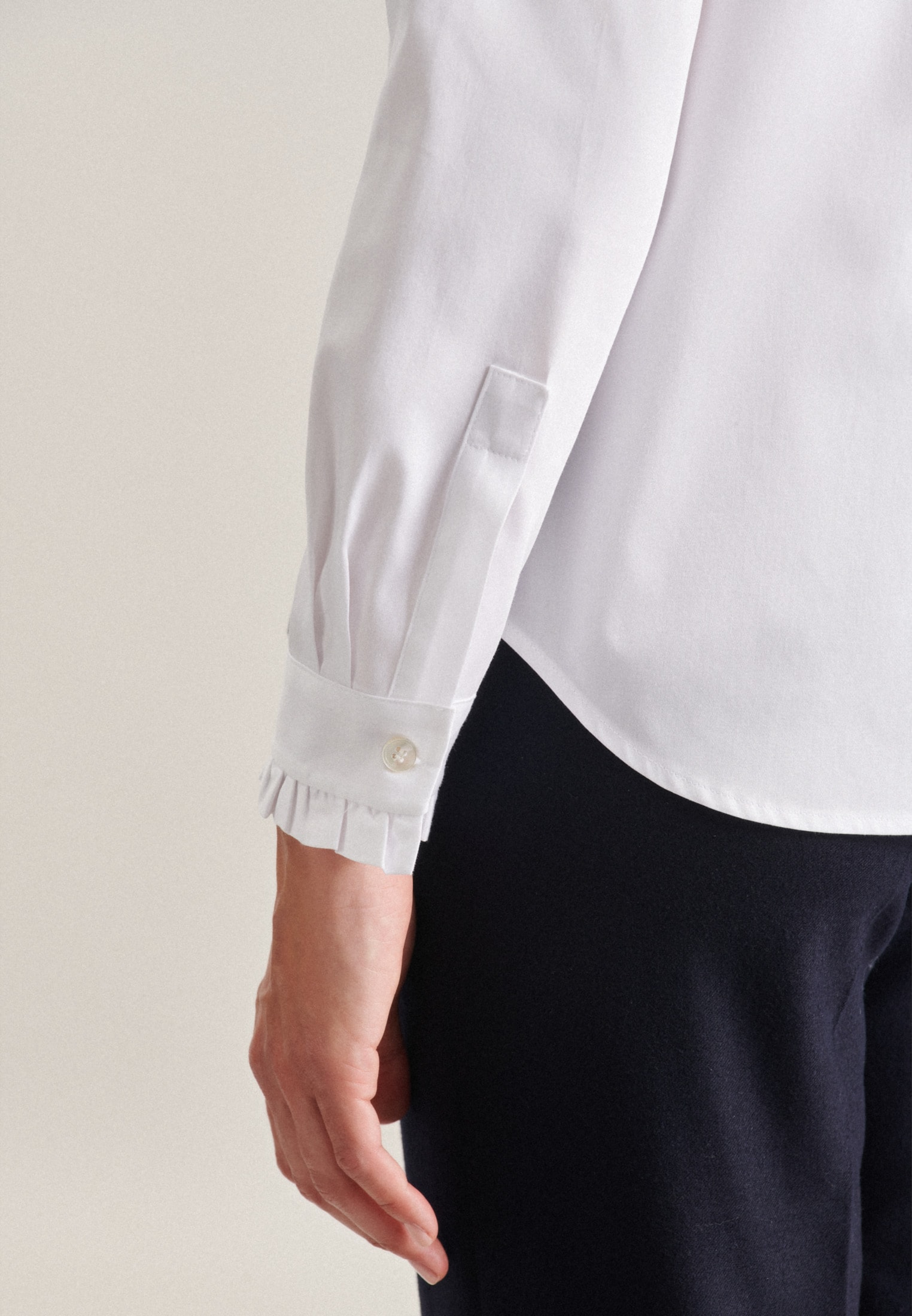 seidensticker Klassische Bluse Langarm Rose«, bestellen »Schwarze online glänzend Kragen Uni