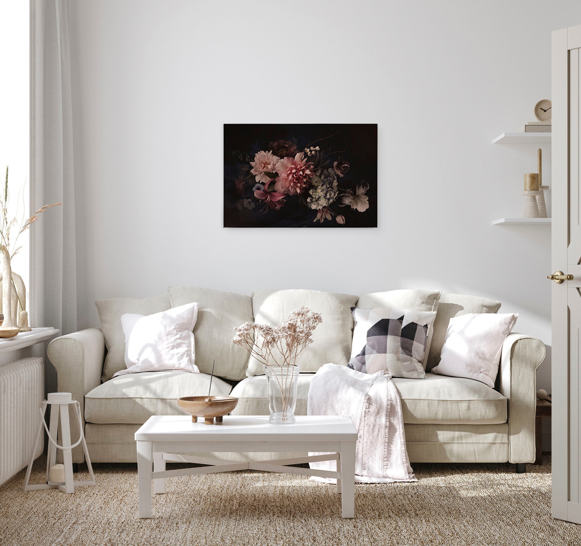 A.S. Création Leinwandbild »Blossom Variety«, Kunst-Blumen-Kinder, (1 St.), Romantische Blumen, Rosen Keilrahmen Leinwand-Bild Wohnzimmer modern