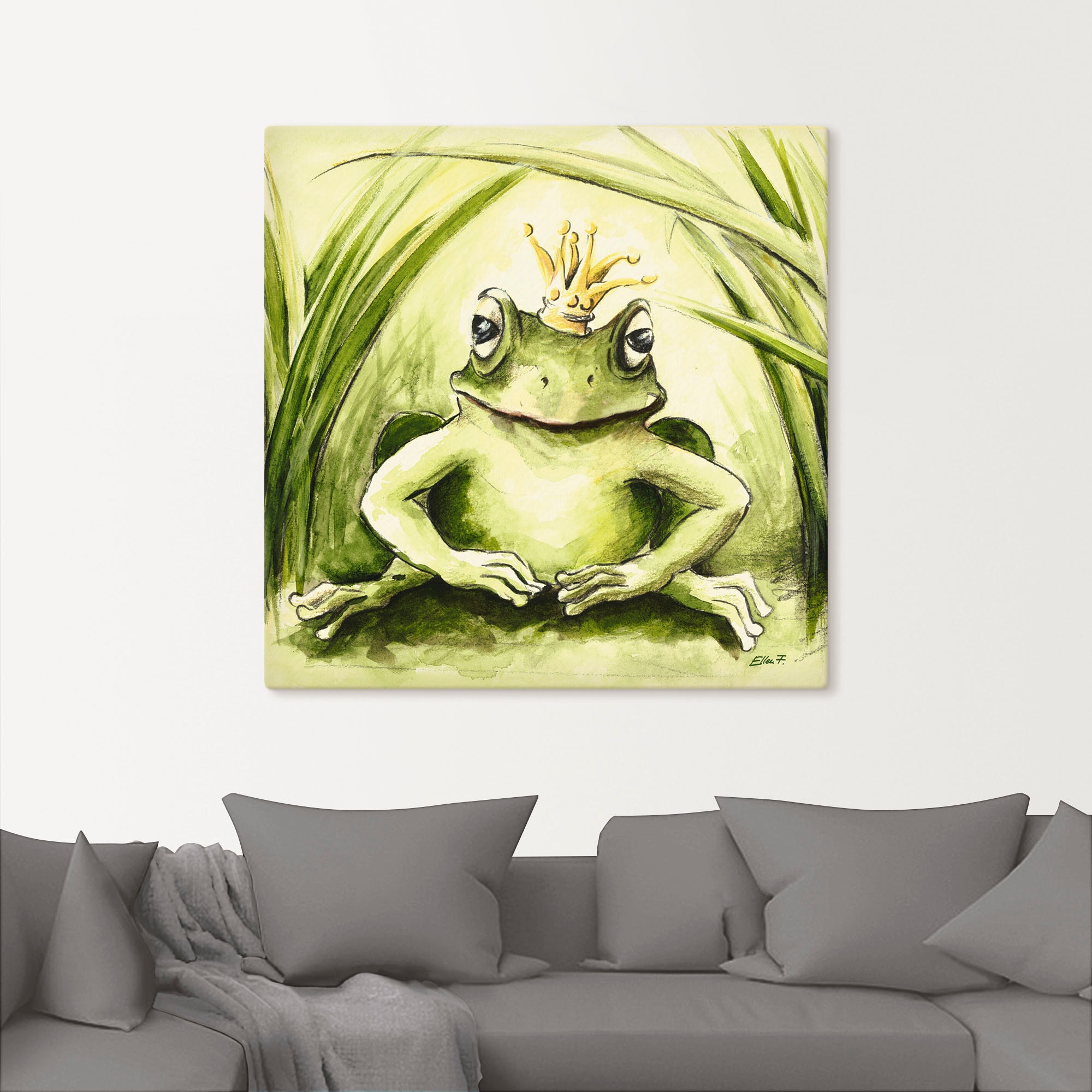 Artland Wandbild »Kleiner Frosch«, Geschichten & Märchen, (1 St.), als Alubild, Outdoorbild, Leinwandbild, Poster in verschied. Größen