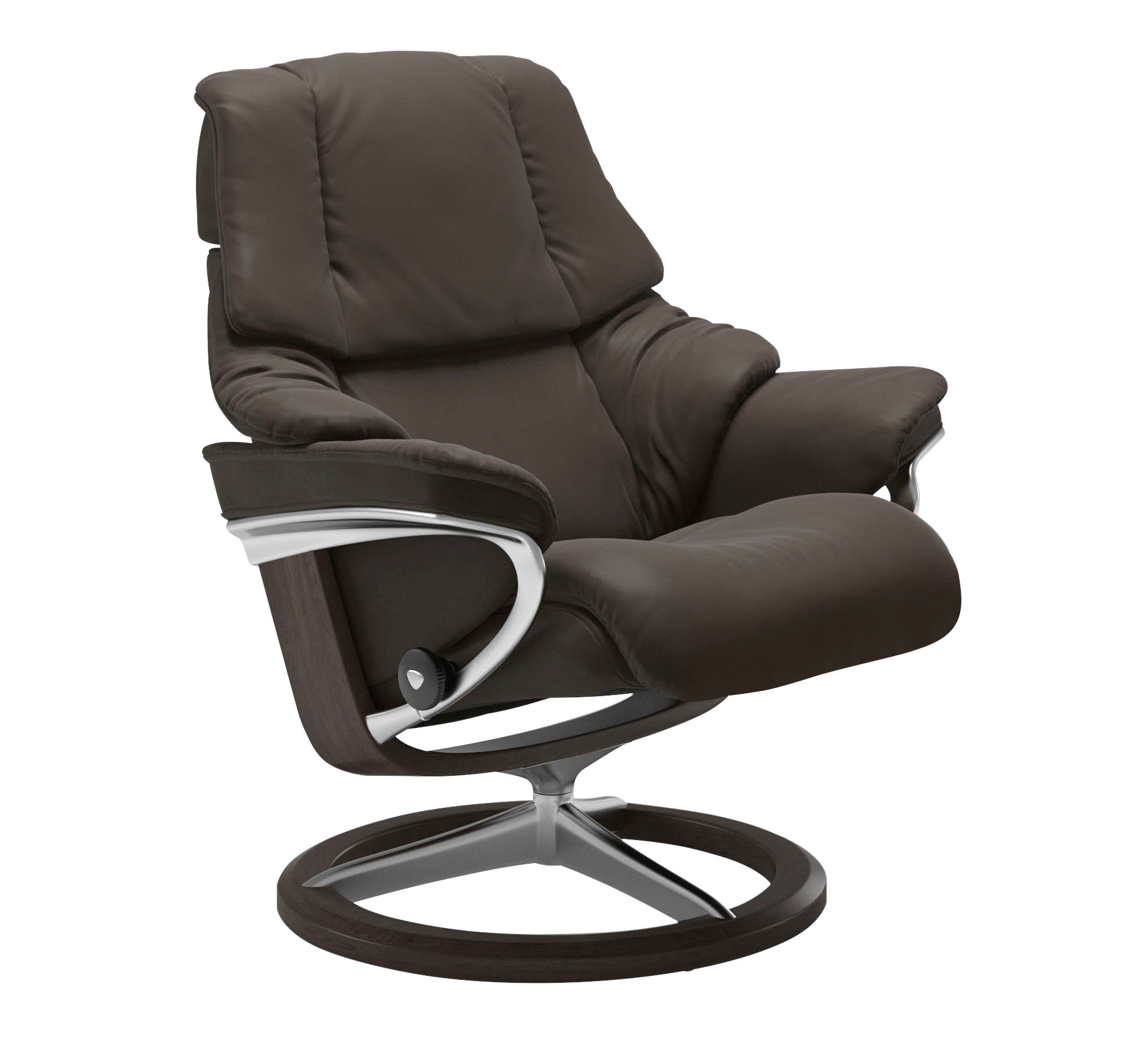 Stressless® Relaxsessel »Reno«, (Set, Relaxsessel mit Hocker), mit Hocker, mit Signature Base, Größe S, M & L, Gestell Wenge