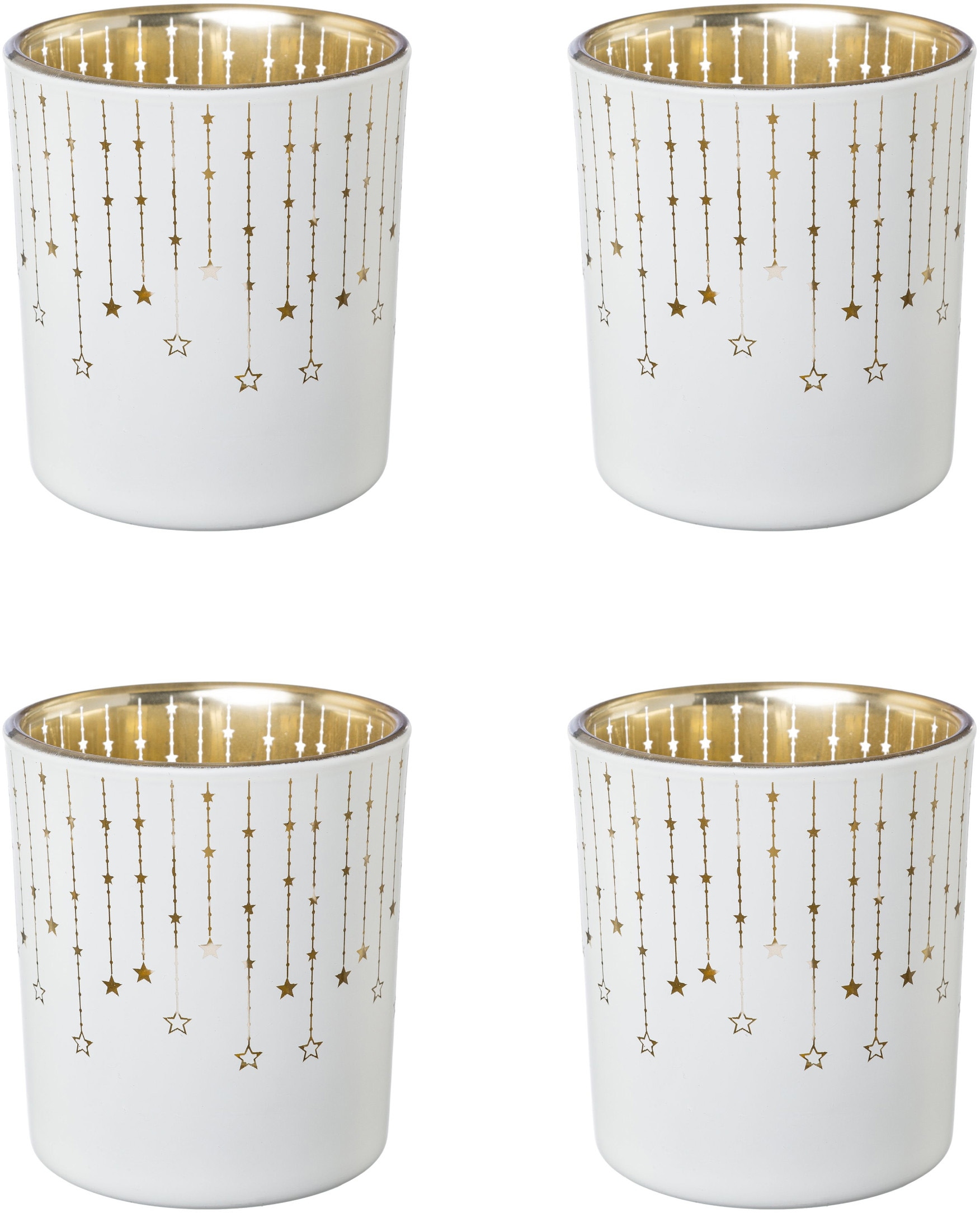 Creativ deco online mit bestellen Innenseite Teelichthalter (4 goldfarbener »Weihnachtsdeko«, St.)