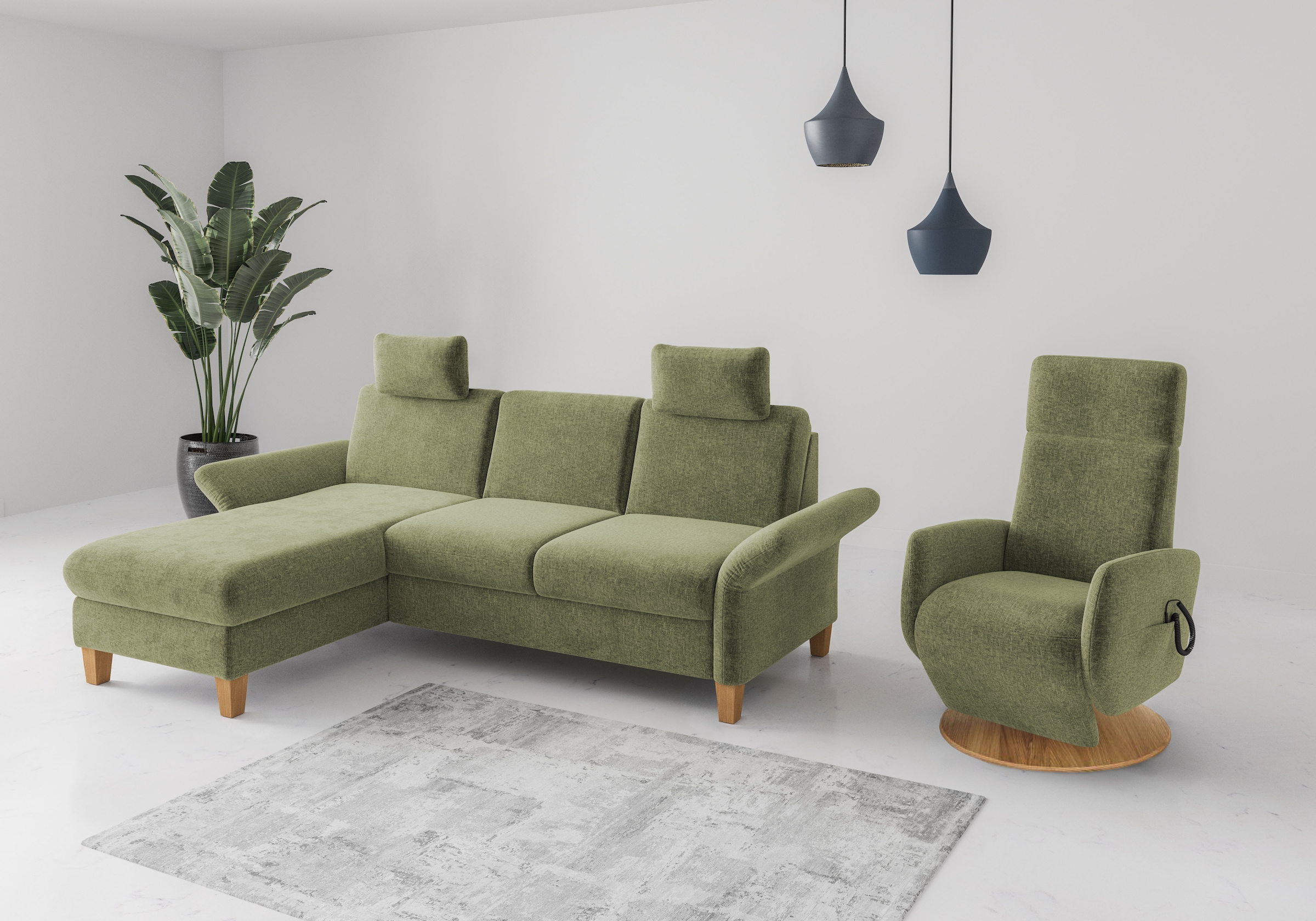 Home affaire Ecksofa »Rochelle, L-Form«, wahlweise mit Armteilverstellung, Bettfunktion und Bettkasten