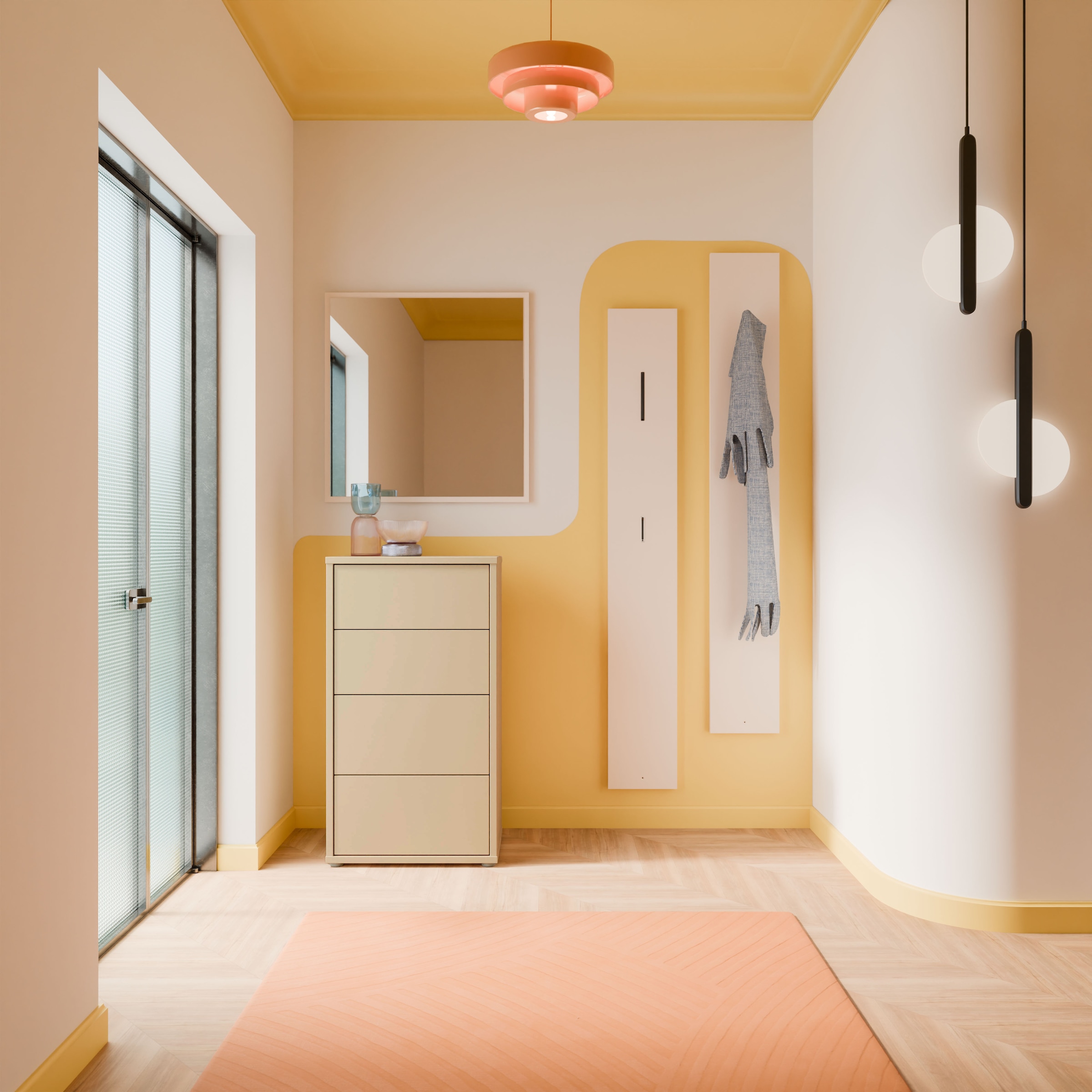 FORTE Kommode »Alice Springs, Kommode Höhe 99,1 cm, 4 Schubkästen« Schubkästen mit Vollauszug, Grifflos, Push to open