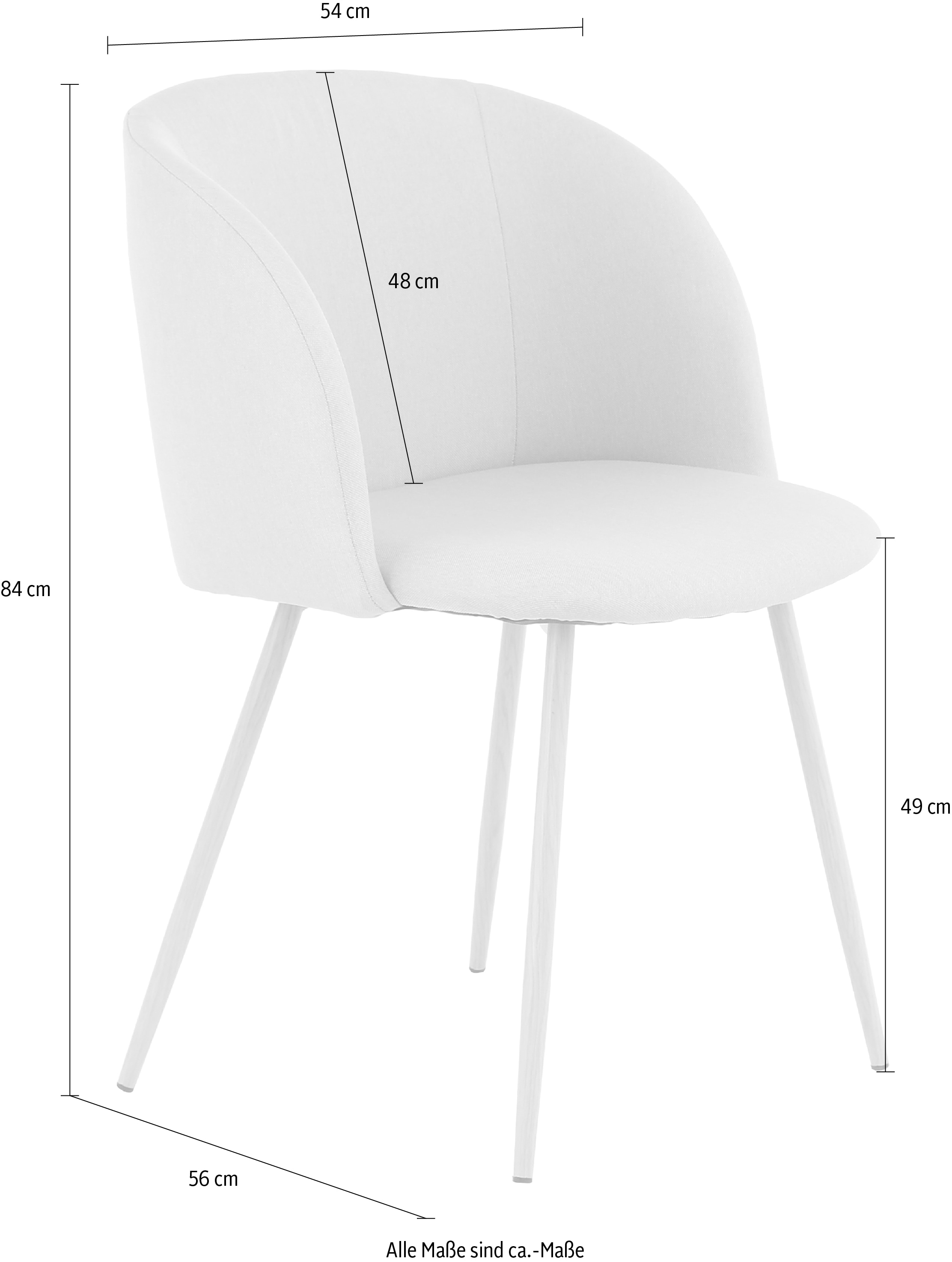 Kayoom Polsterstuhl »Stuhl Celina 110 2er-Set Grau,samtweicher Bezug in moderner Farbgebung« (Set) 2 Stk.samtweicher Bezug, bequem, zeitlos, Hingucker in jedem Wohnbereich