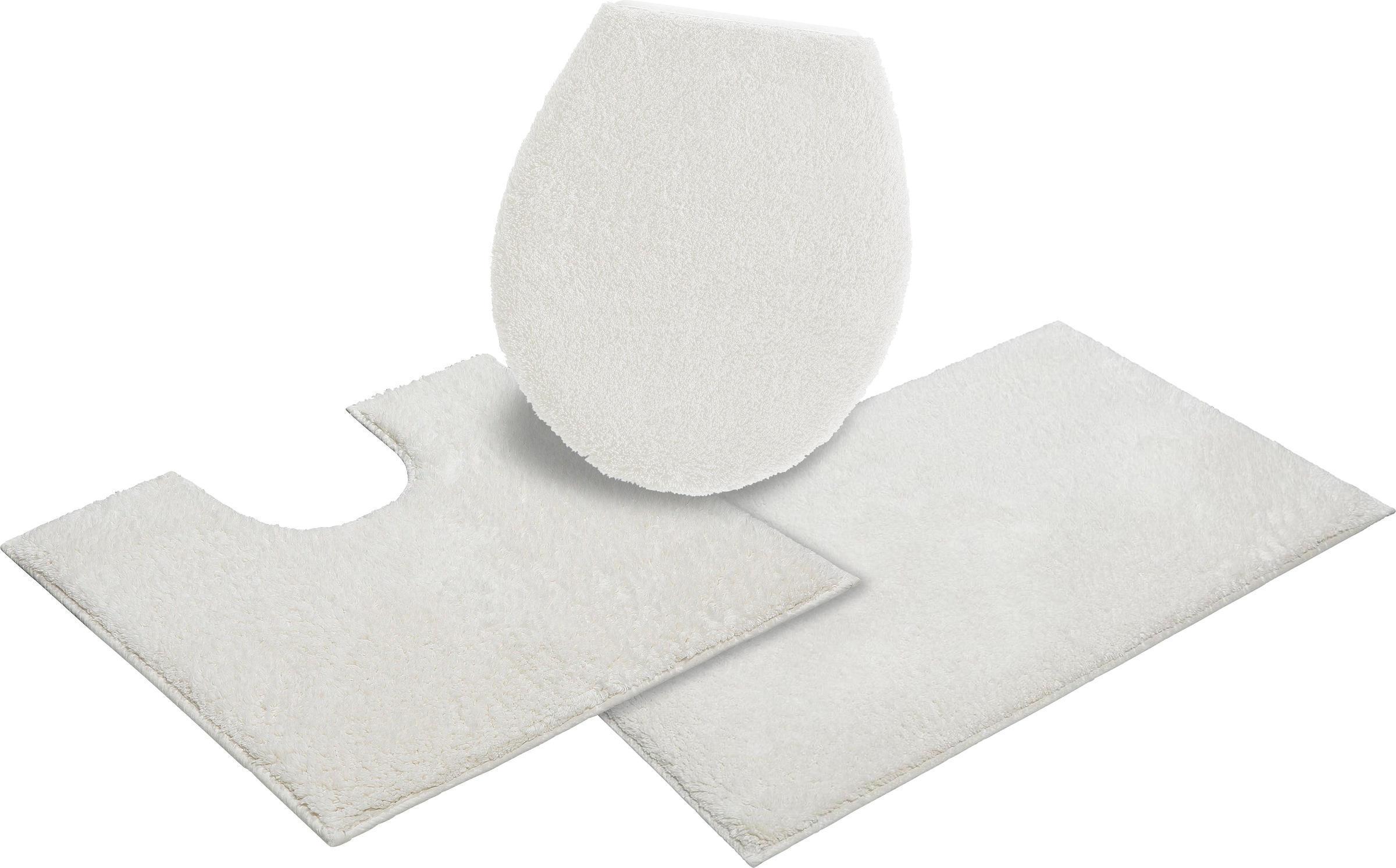 my home Badematte »Maren, Badvorleger, Badezimmer Teppich«, rutschhemmend beschichtet, fußbodenheizungsgeeignet, Bio-Baumwolle, Badteppich, Badematten auch als 3 teiliges Set