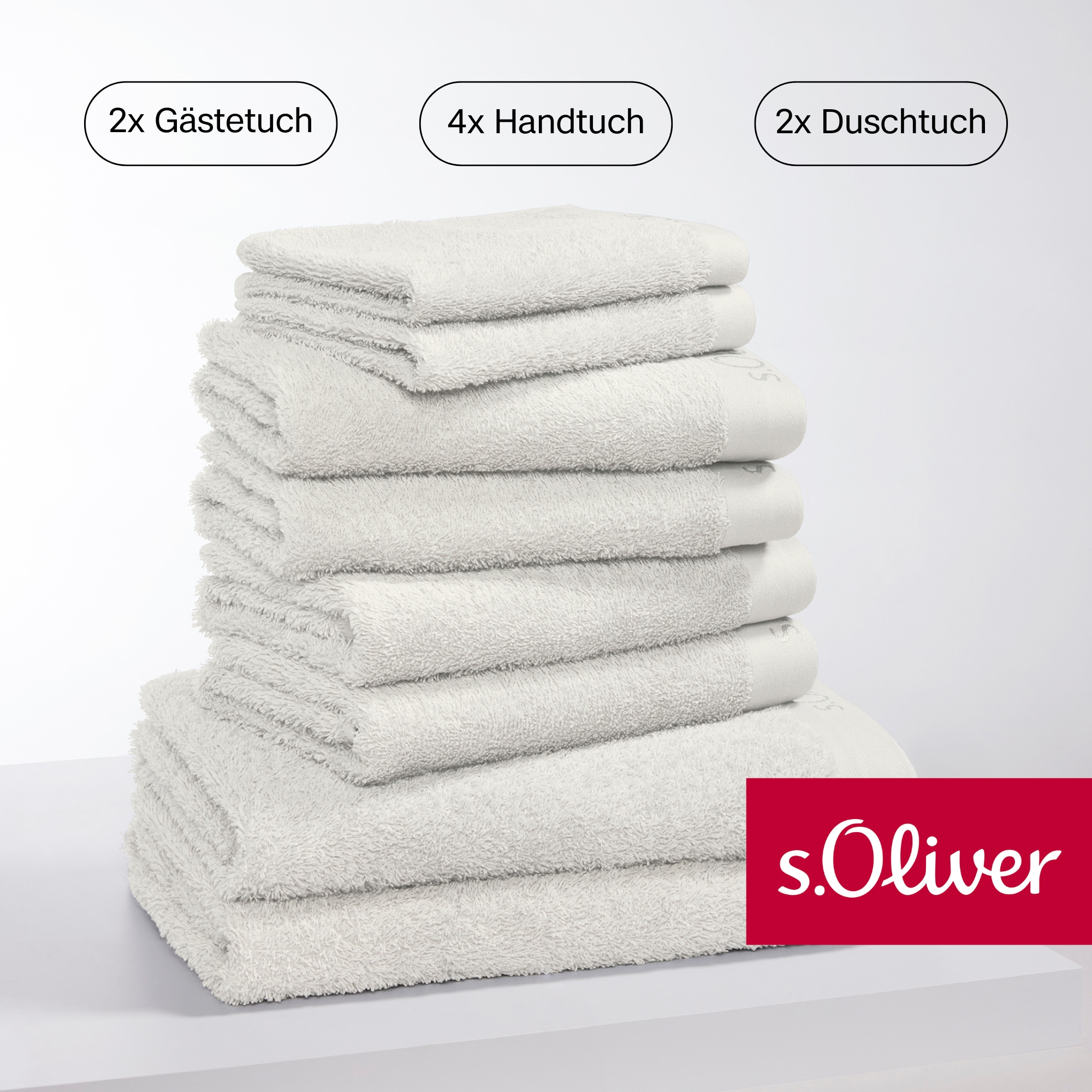 Handtuch Set »s. Oliver, besonders weich und saugfähig«, (Set, 8 St., 2 Gästetücher...