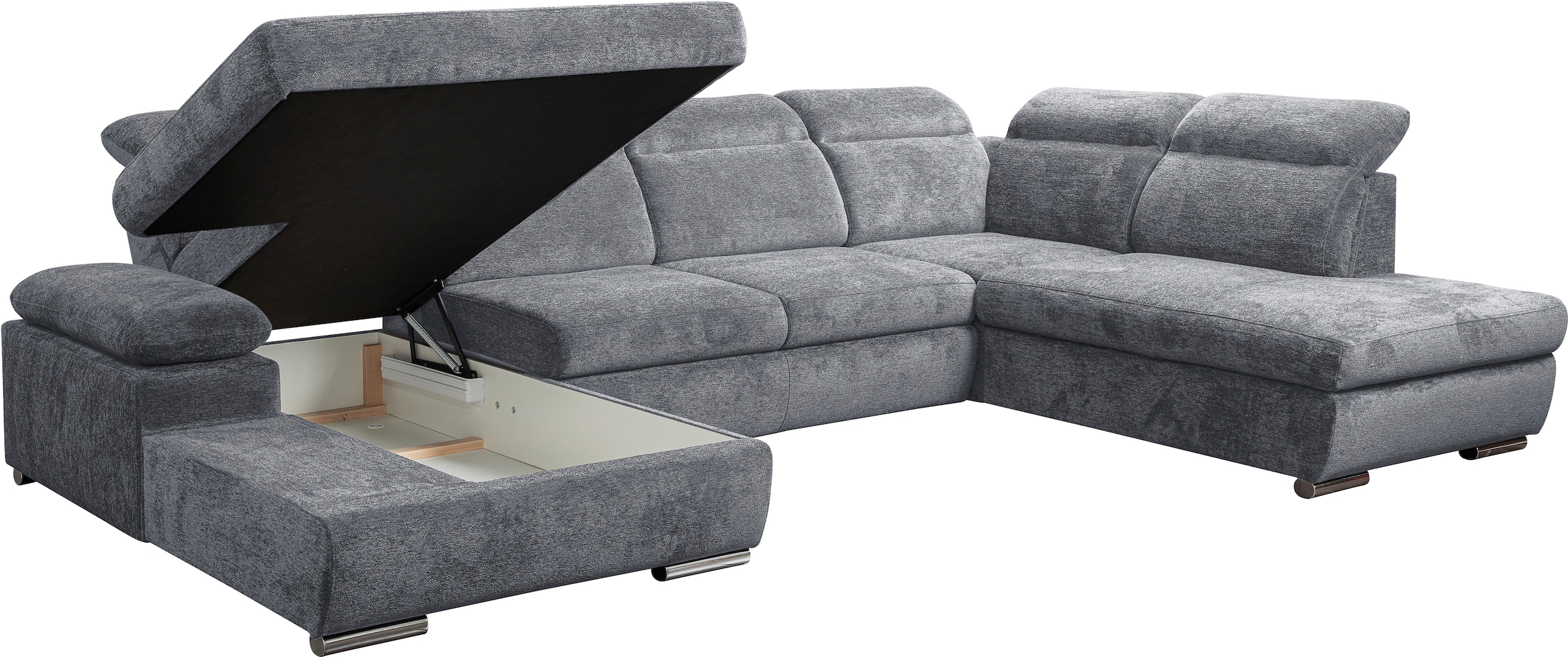 WERK2 Wohnlandschaft »Cordoba inkl. Bett, Bettkasten und Kopfteilfunktion, Breite 359cm«