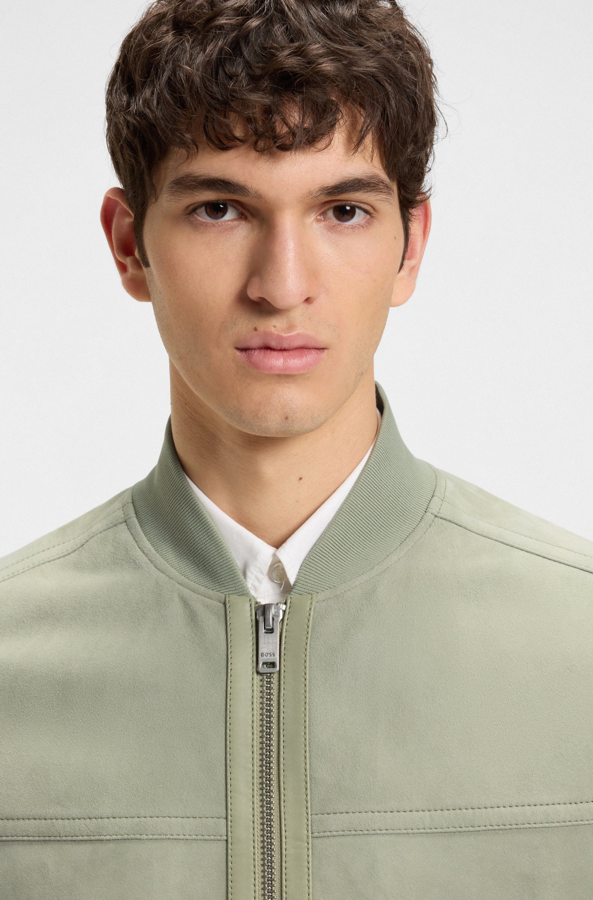 BOSS ORANGE Lederjacke »Johice«, aus weichem Ziegennappaleder