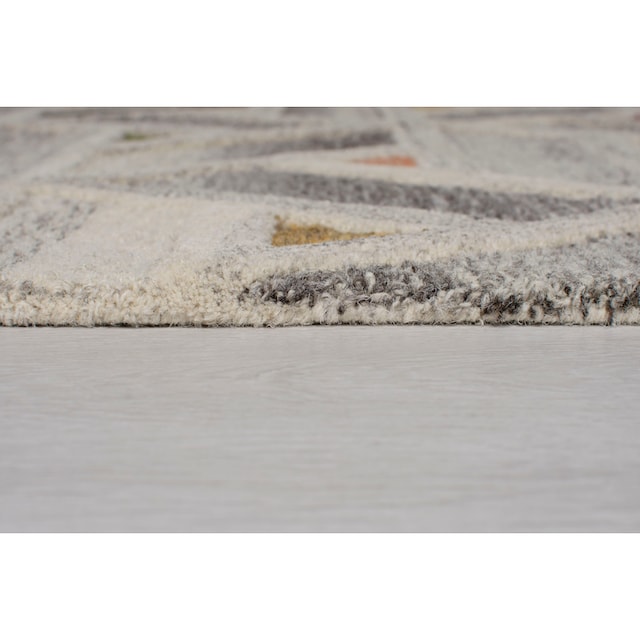 FLAIR RUGS Wollteppich »River«, rechteckig, fußbodenheizungsgeeignet, 100%  Wolle, geometrisches Muster auf Rechnung kaufen