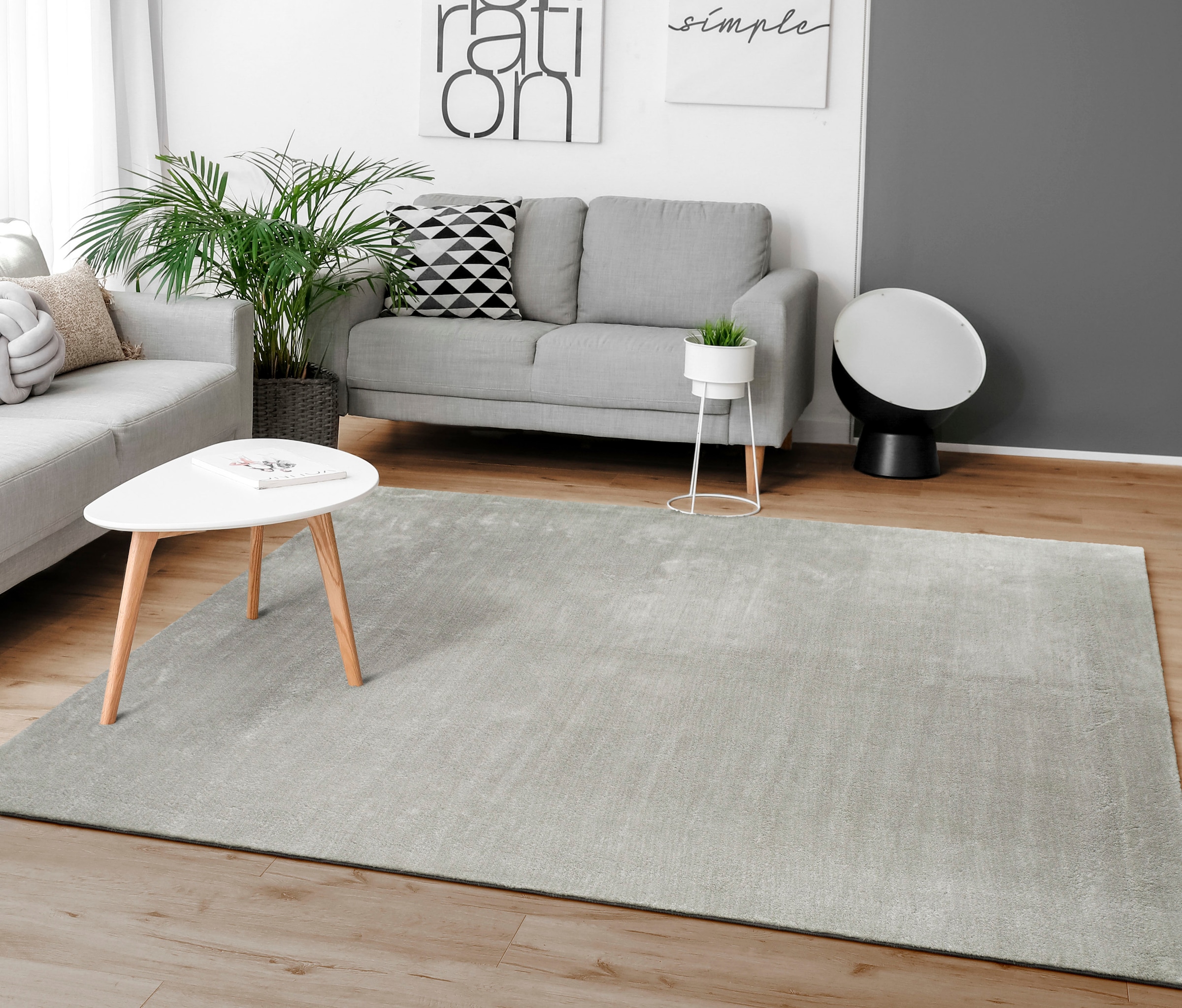 Paco Home Teppich »Cadiz 630«, rechteckig, 14 mm Höhe, Uni-Farben, besonders weich, waschbar, auch als Läufer erhältlich