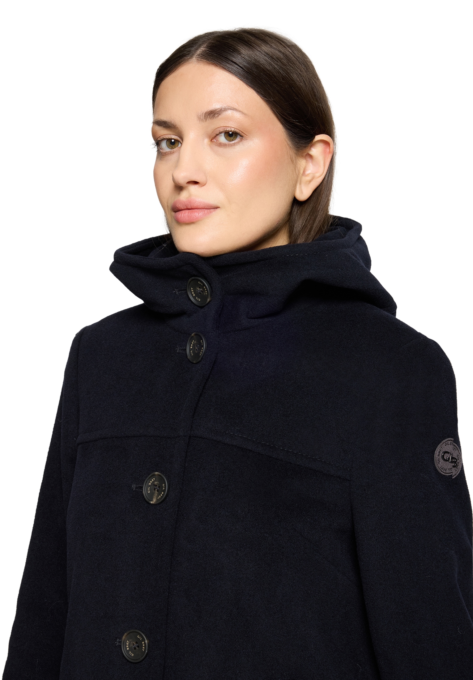 Gil Bret Fleecejacke mit Kapuze mit Knopfleiste und Kapuze