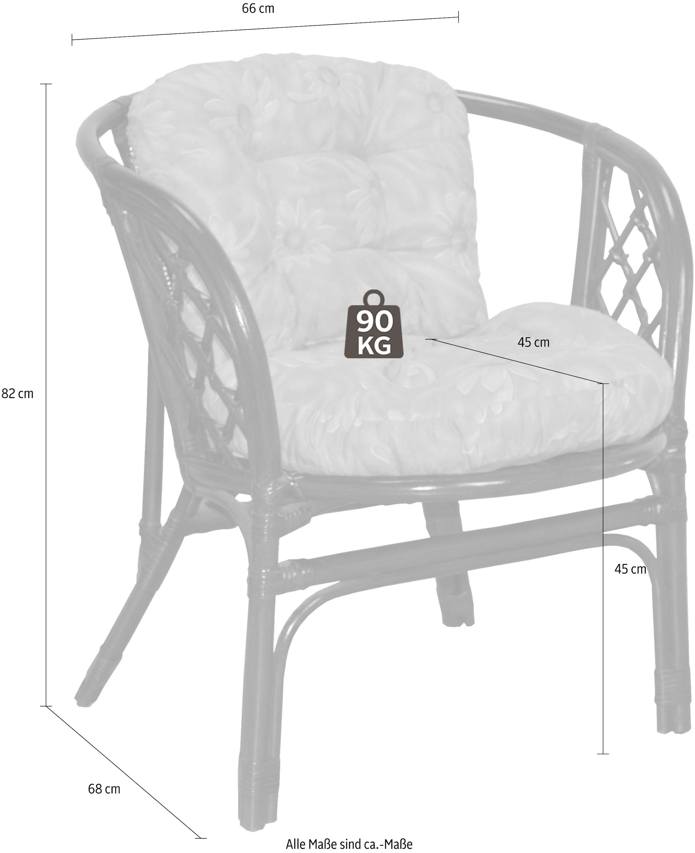 Home affaire Rattanstuhl 66 kaufen Rattan cm Kissenauflagen, aus im passenden auf und Rechnung Breite »Rattansessel«, 2er-Set