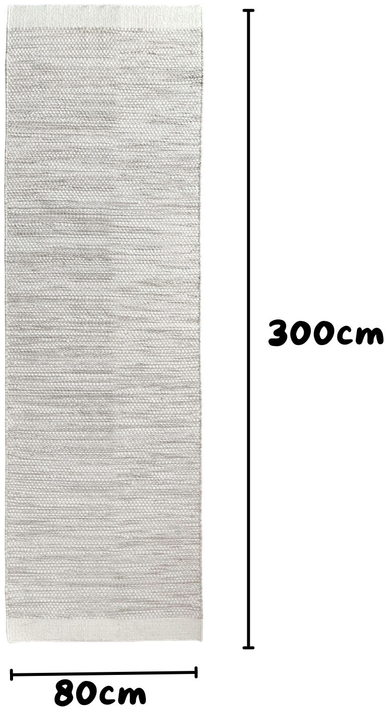 my home Bettumrandung »Woolscape«, (Set, 3 tlg.), Wendeteppich, handgewebte Qualität, meliert, reine Wolle, Wohnzimmer