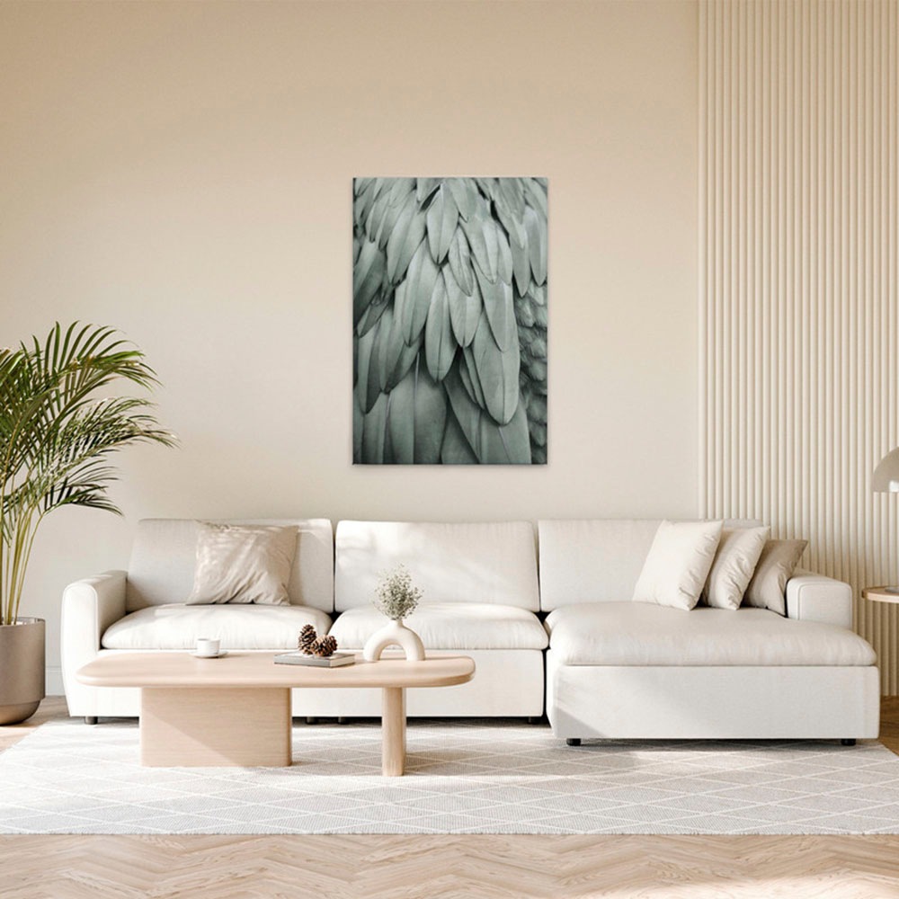 A.S. Création Leinwandbild »Feathers 2 - Wandbild Blau Grau Keilrahmen Fede günstig online kaufen