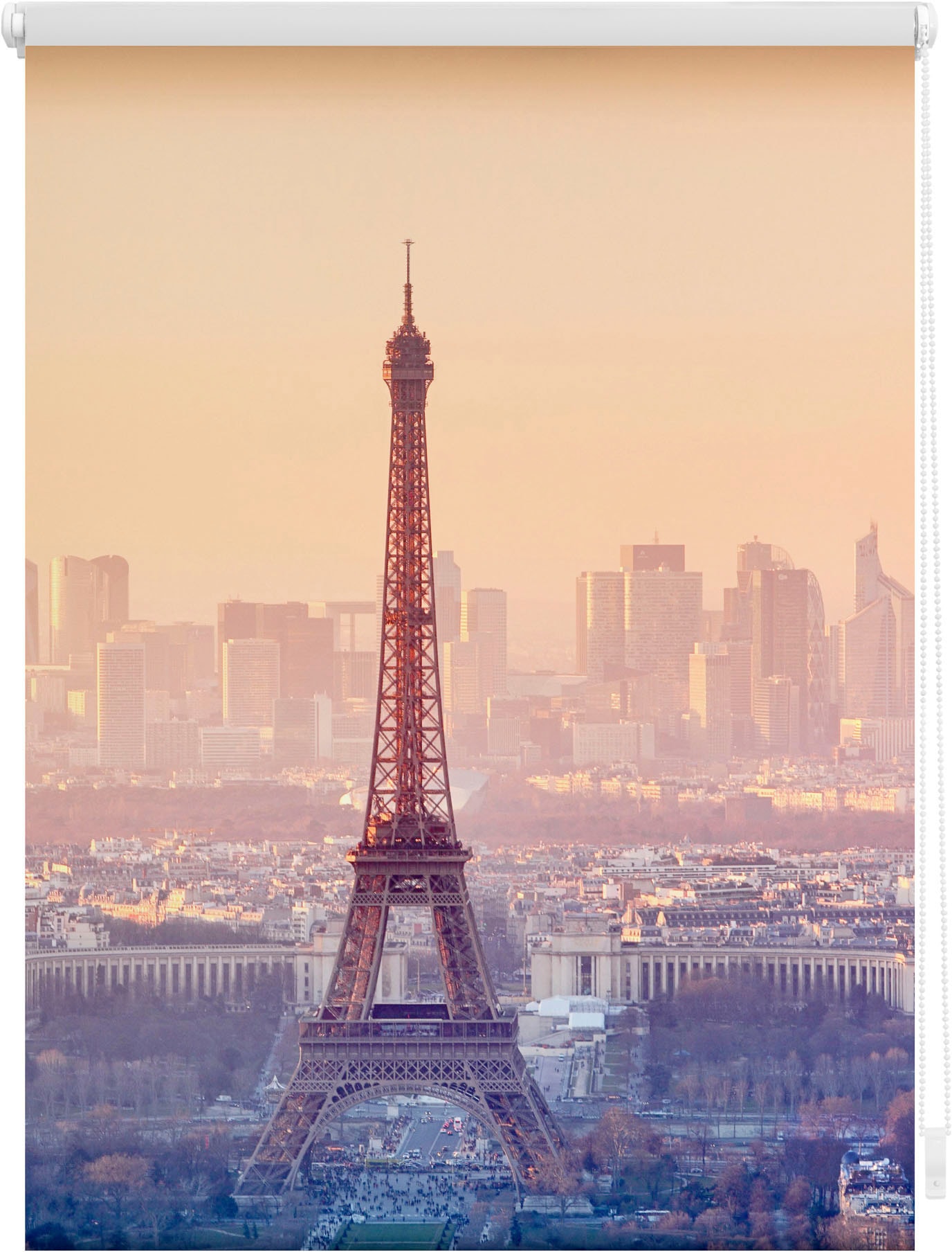 LICHTBLICK ORIGINAL Seitenzugrollo »Klemmfix Motiv bestellen ohne und bedruckt Bohren, Eiffelturm«, schnell bequem freihängend, Lichtschutz